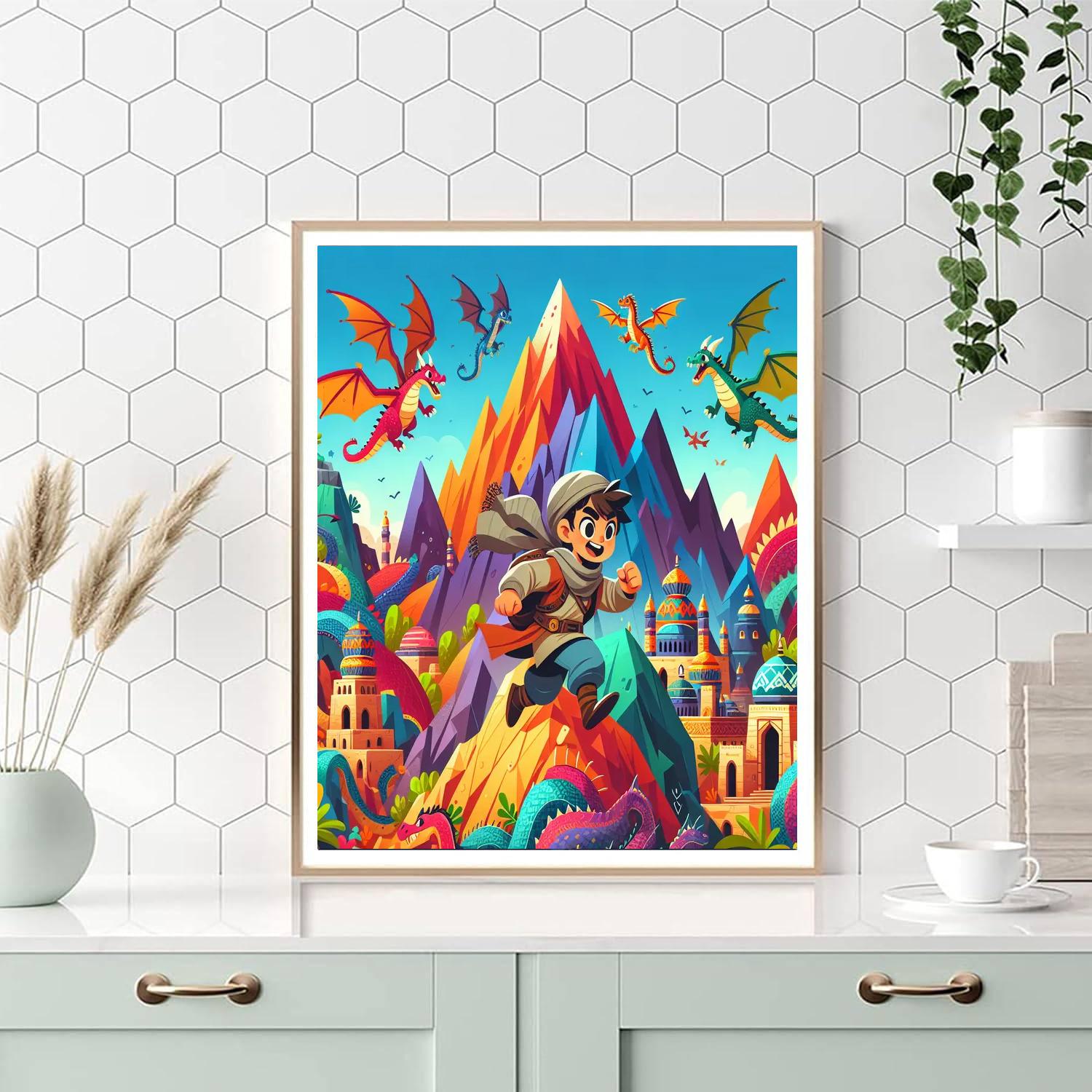Adventure To Dragon Mountain Painting Number Kit