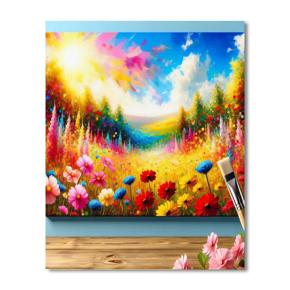 Sunny Meadow Harmony Number Painting
