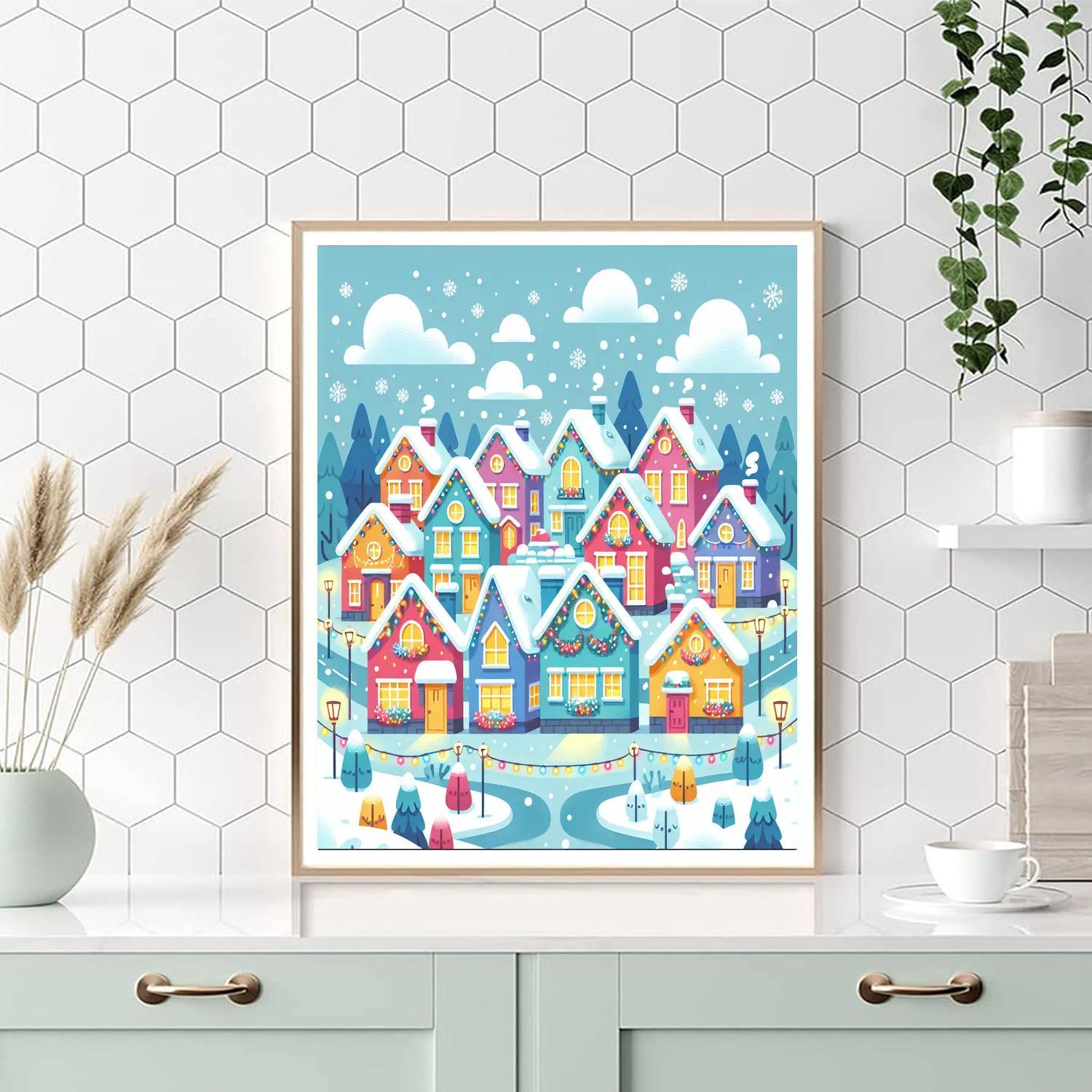 Magical Holiday Village Paint By Number