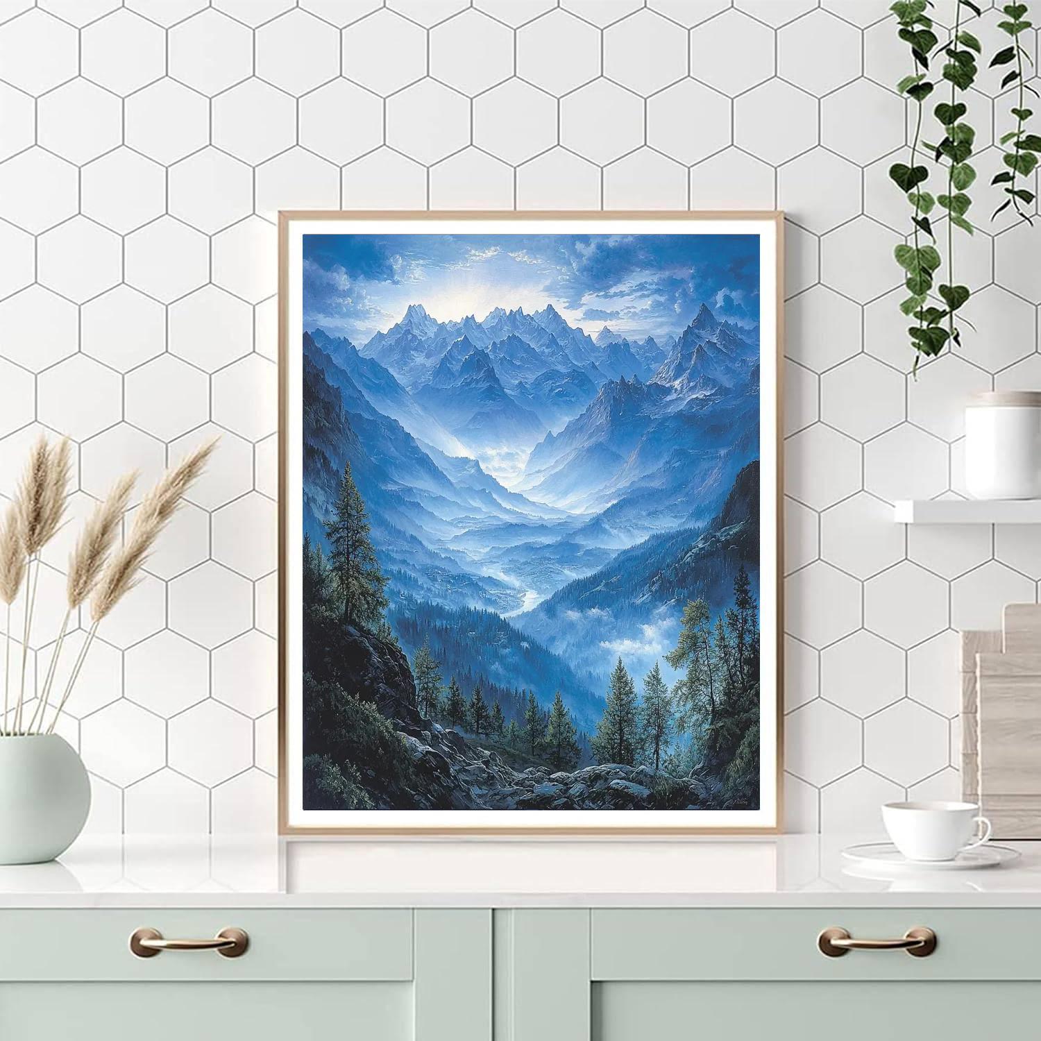 Caspar David Friedrich Inspired Glorious Alpine Peaks  Paint By Numbers