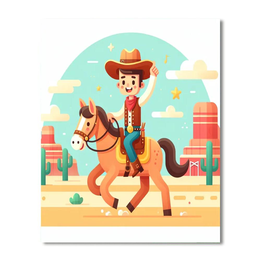 Wild West Rodeo Ride Paint By Numbers Art