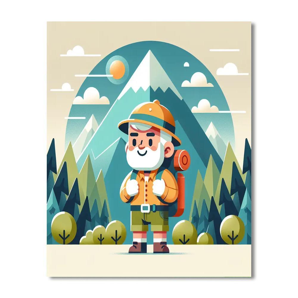 Happy Mountain Explorer Paint By Number