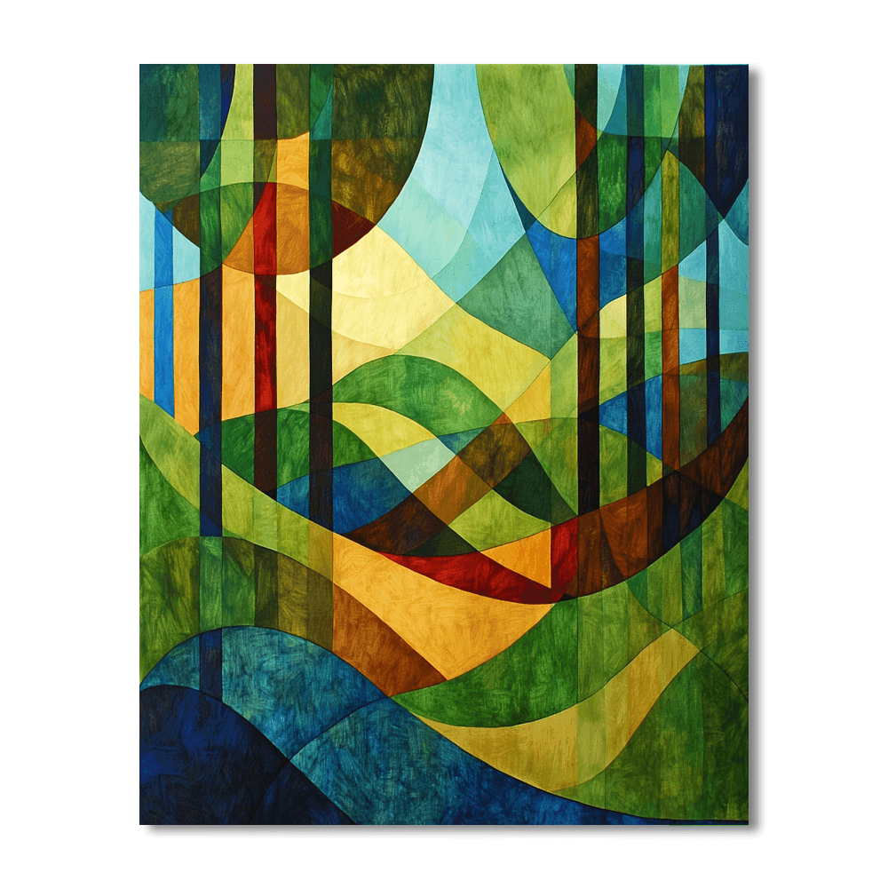 Paul Klee Inspired Abstract Forest Retreat  Painting By Numbers Kit
