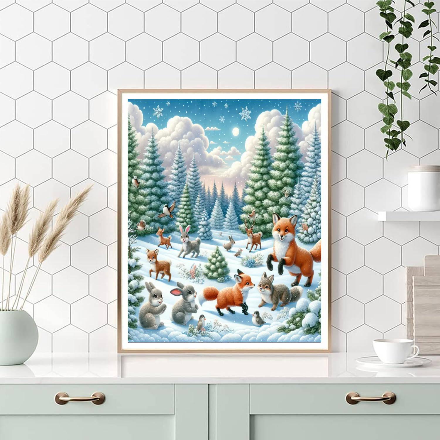 Charming Winter Animals Painting By Numbers Kit