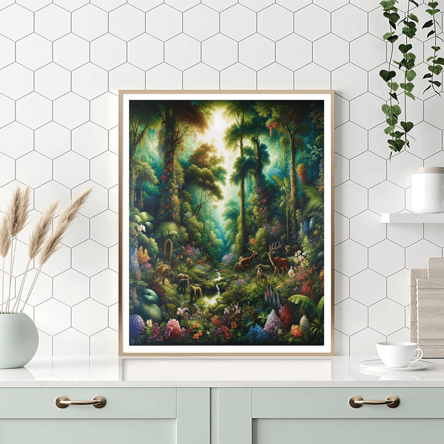 Gentle Rainforest Escape Number Painting