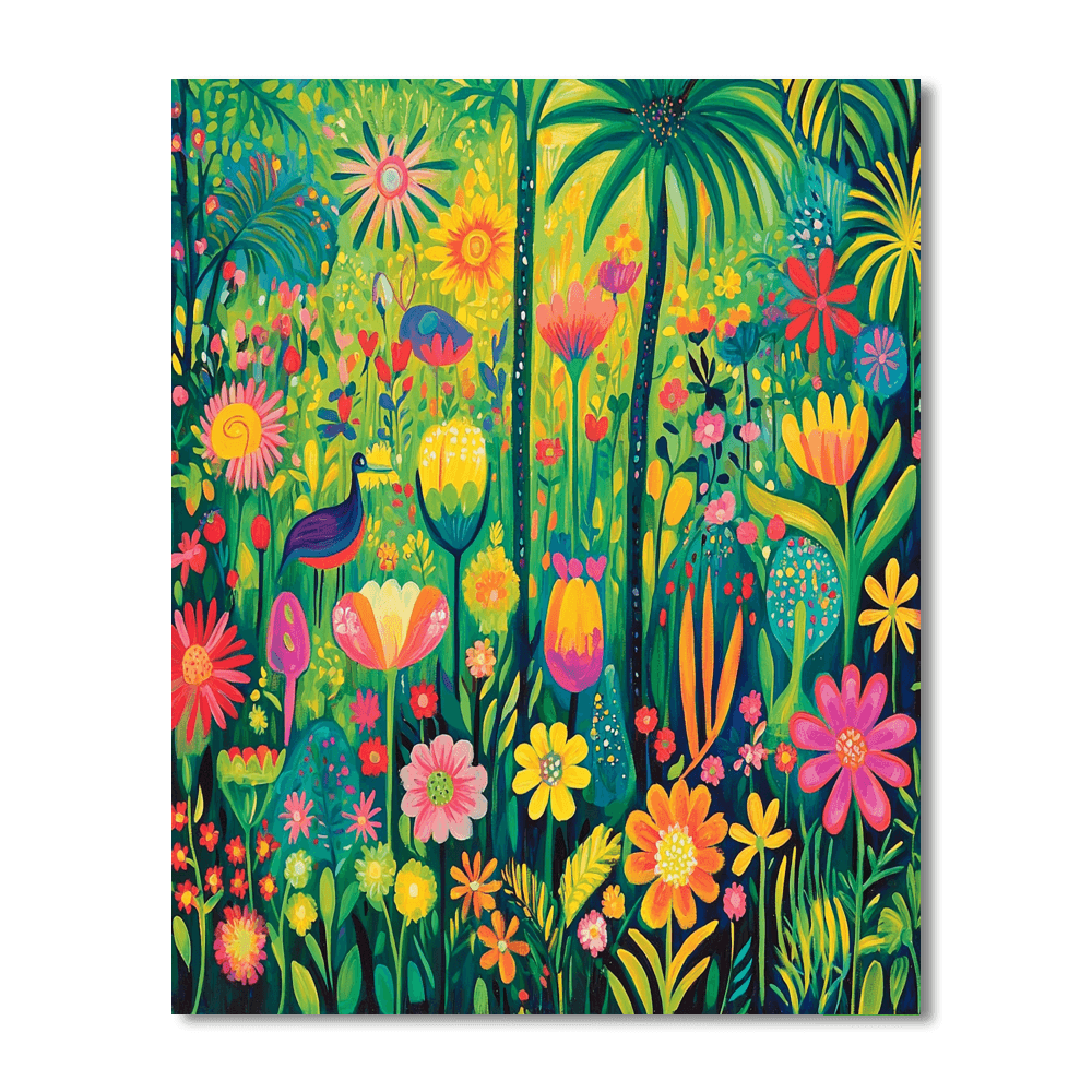 Henri Rousseau Inspired Whimsical Gardens  Paint By Color