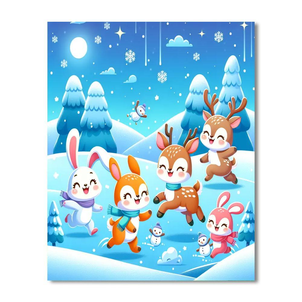 Winter Wonderland Animals Paint By Numbers