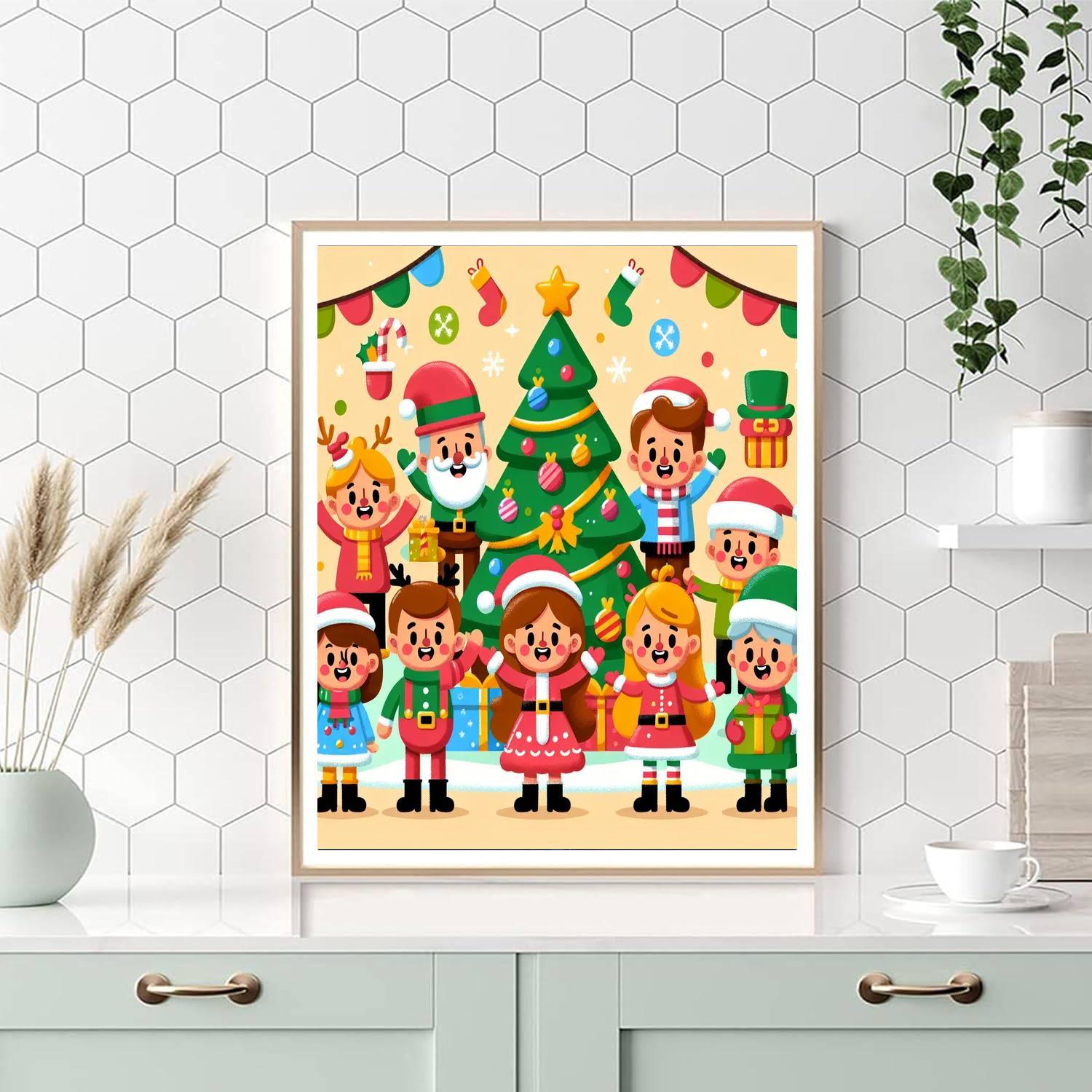Joyful Holiday Gathering Numbered Painting Kits