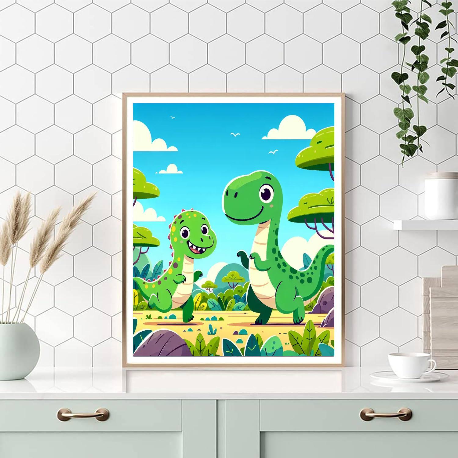 Bouncy Dinosaur Fun Painting By Numbers Kit