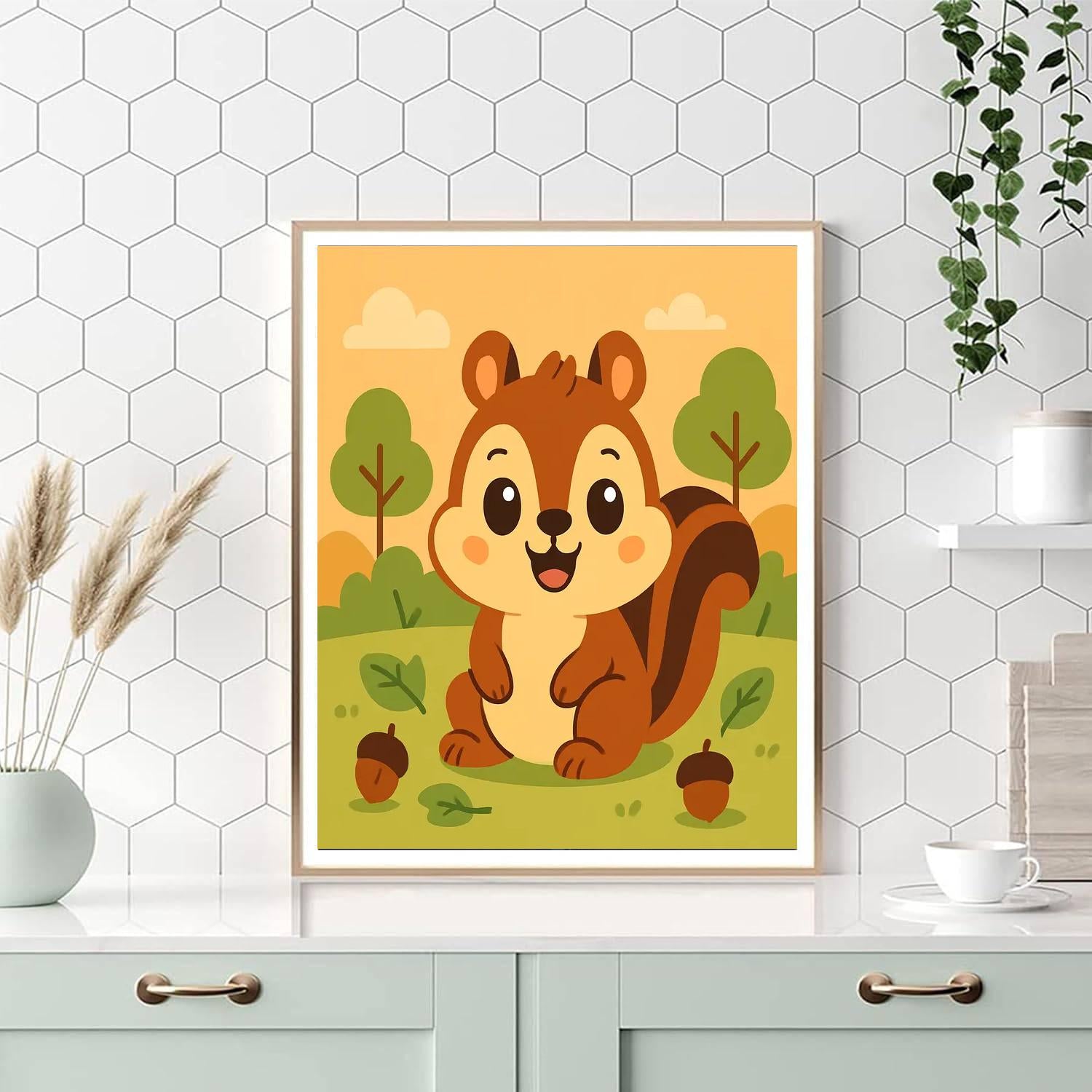 Cute Chipmunk Paint By Numbers
