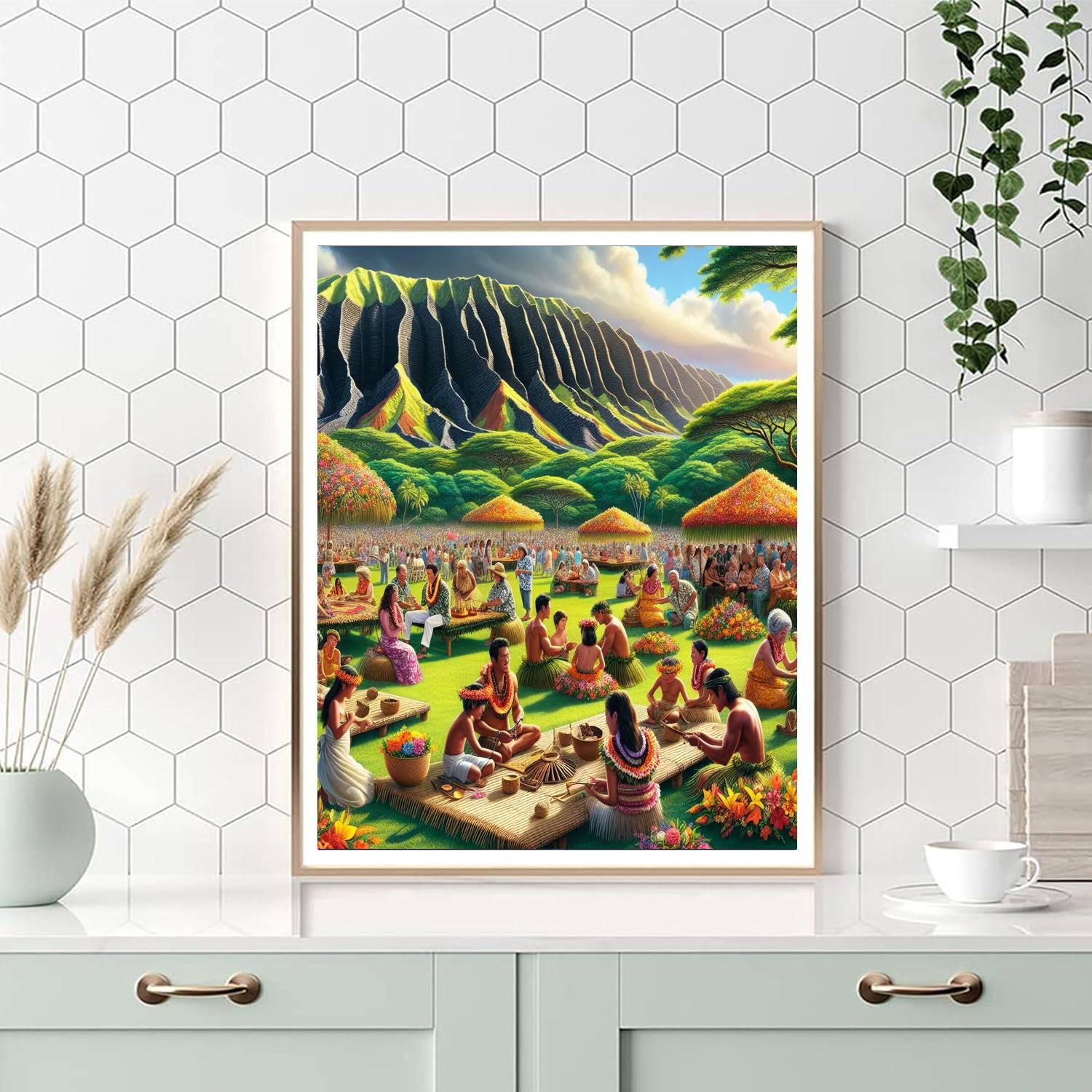 Pahoa's Lava Tree State Monument Festival Painting By Numbers Kit