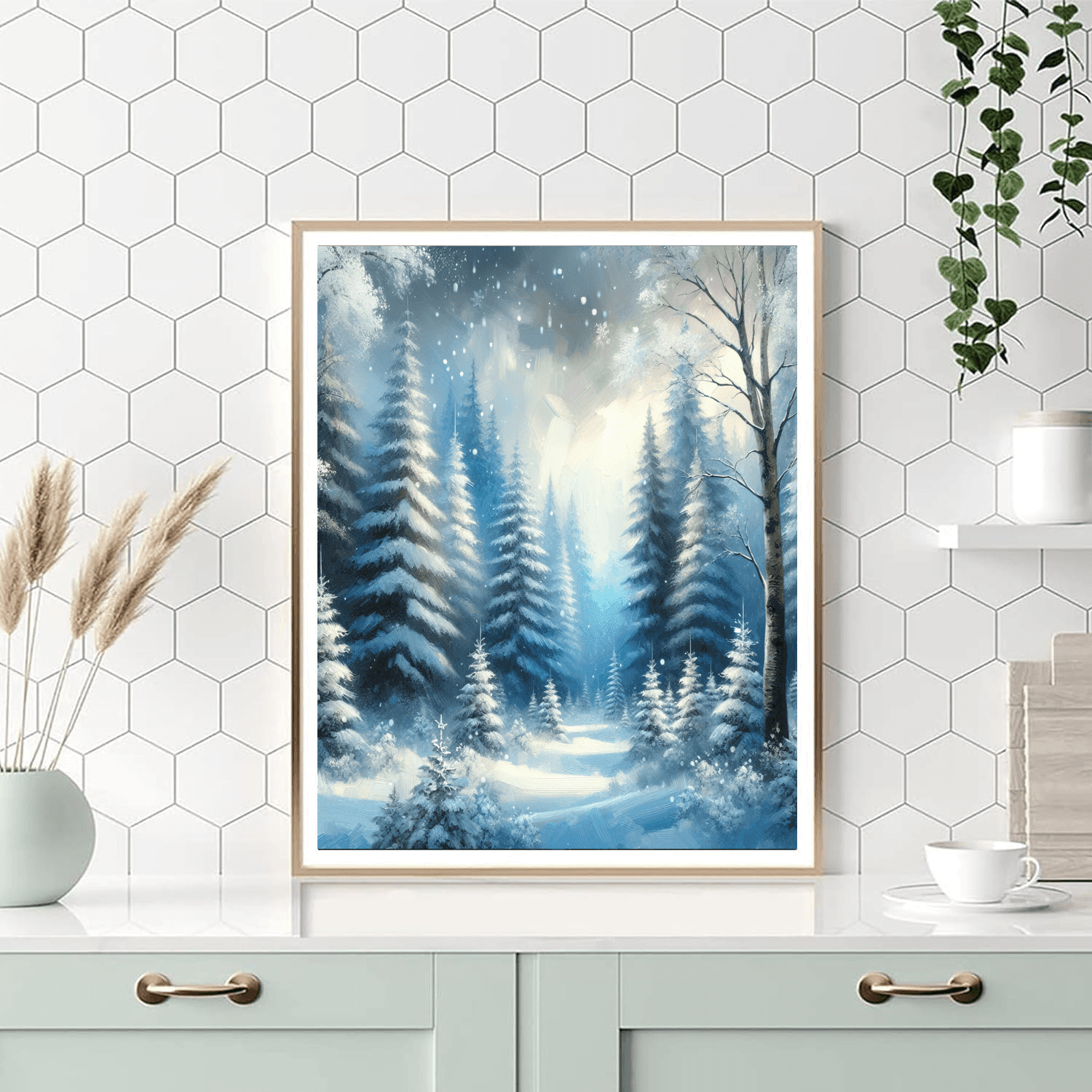 Enchanted Winter Woods Number Painting