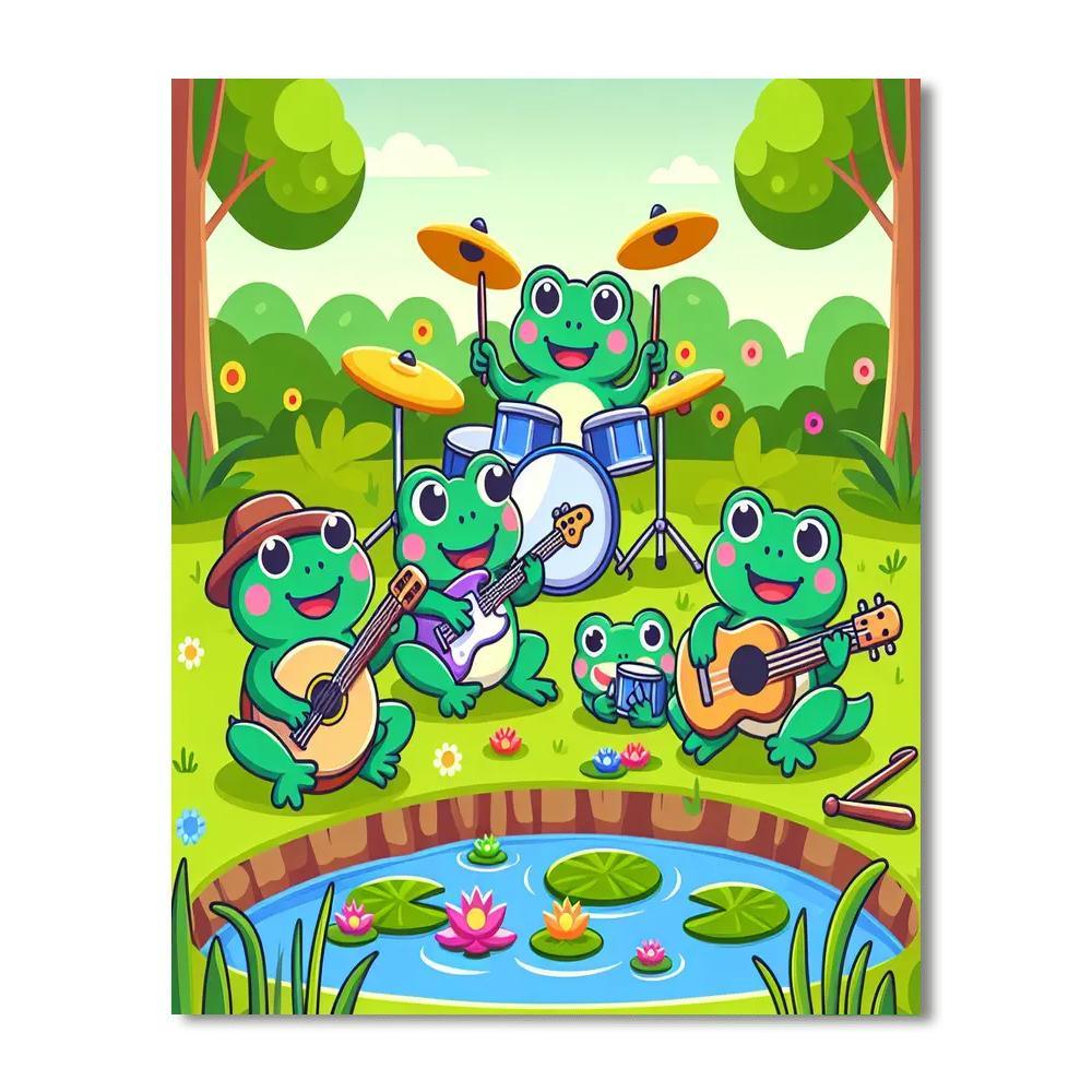 Funky Frog Jam Session Paint By Number