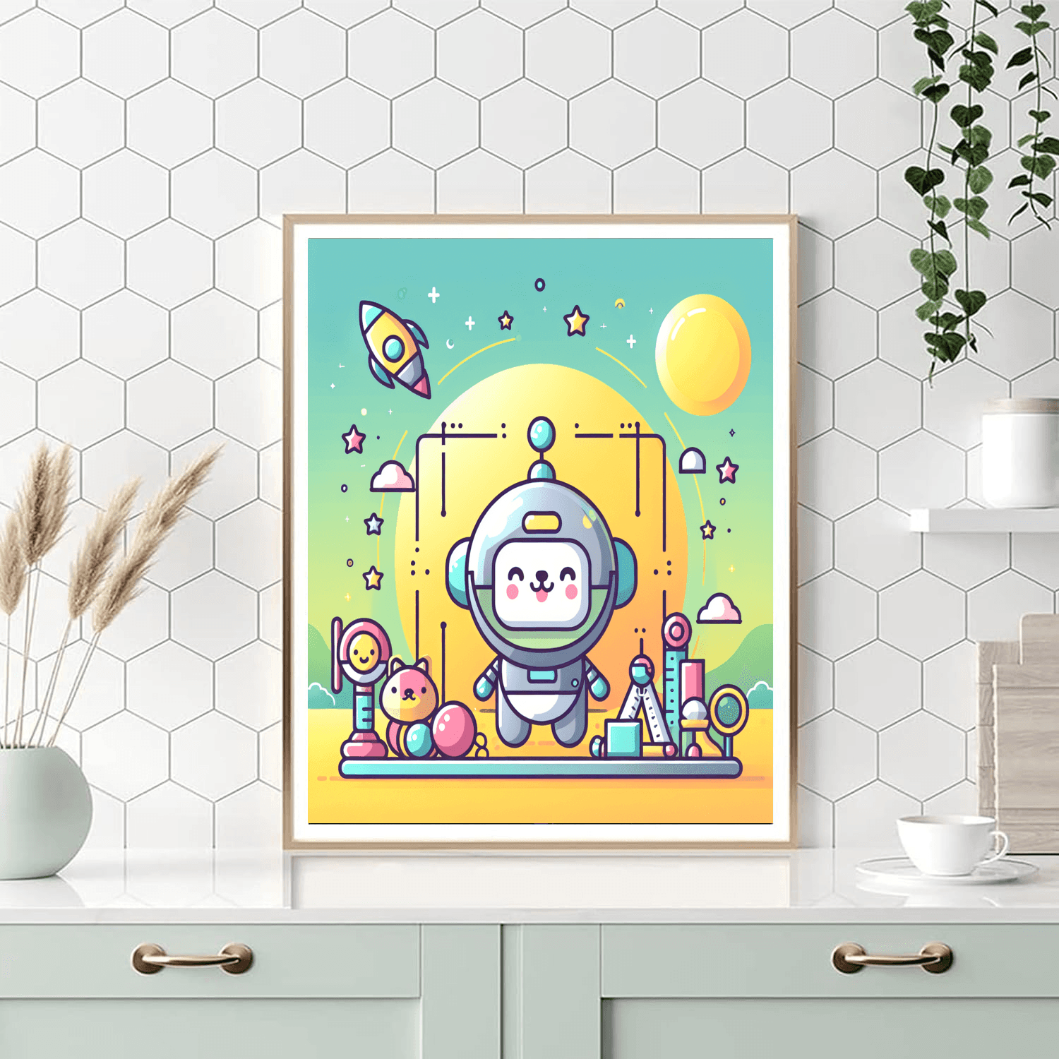 Merry Robot Pet Number Painting