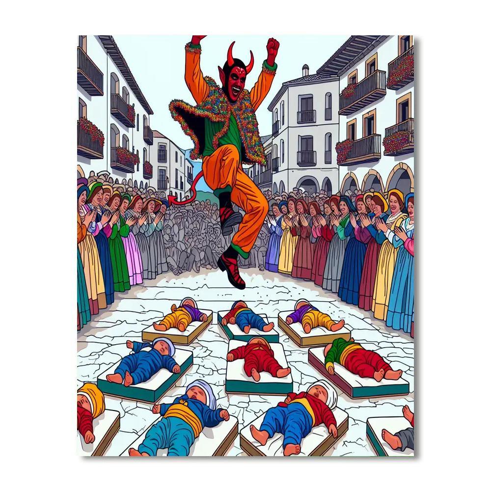 El Colacho Baby Jumping Festival - Spain Paint By Numbers Kits