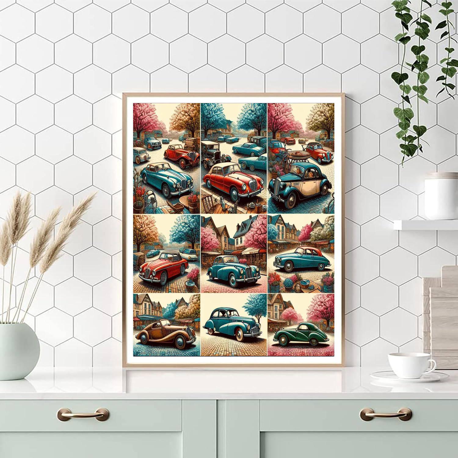 Nostalgic Vintage Cars Numbered Painting Kits