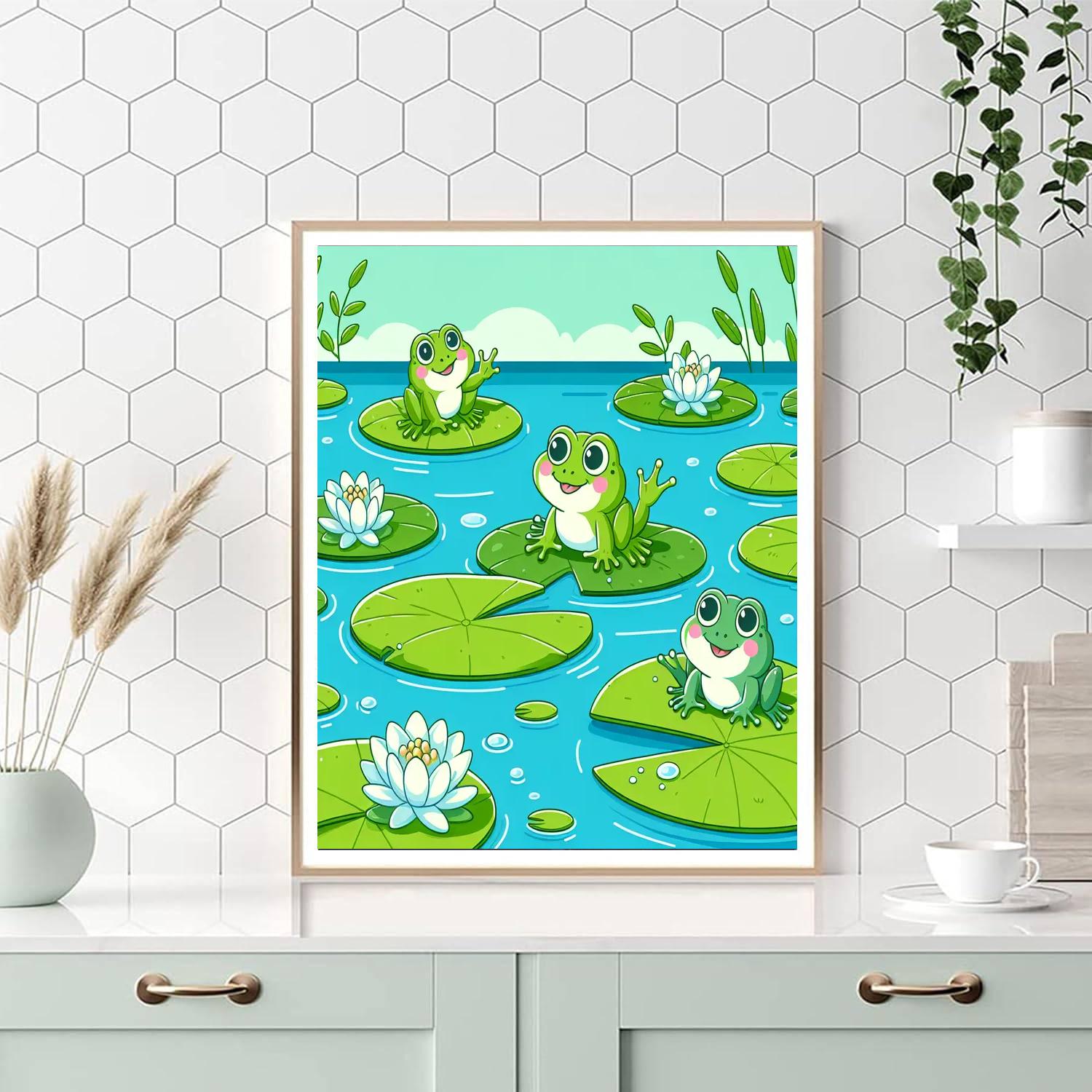 Froggy Pond Frolic Paint By Numbers Art