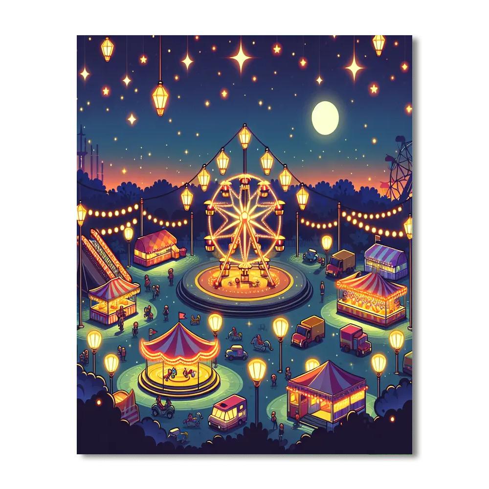 Dreamy Nighttime Fair DIY Paint By Numbers