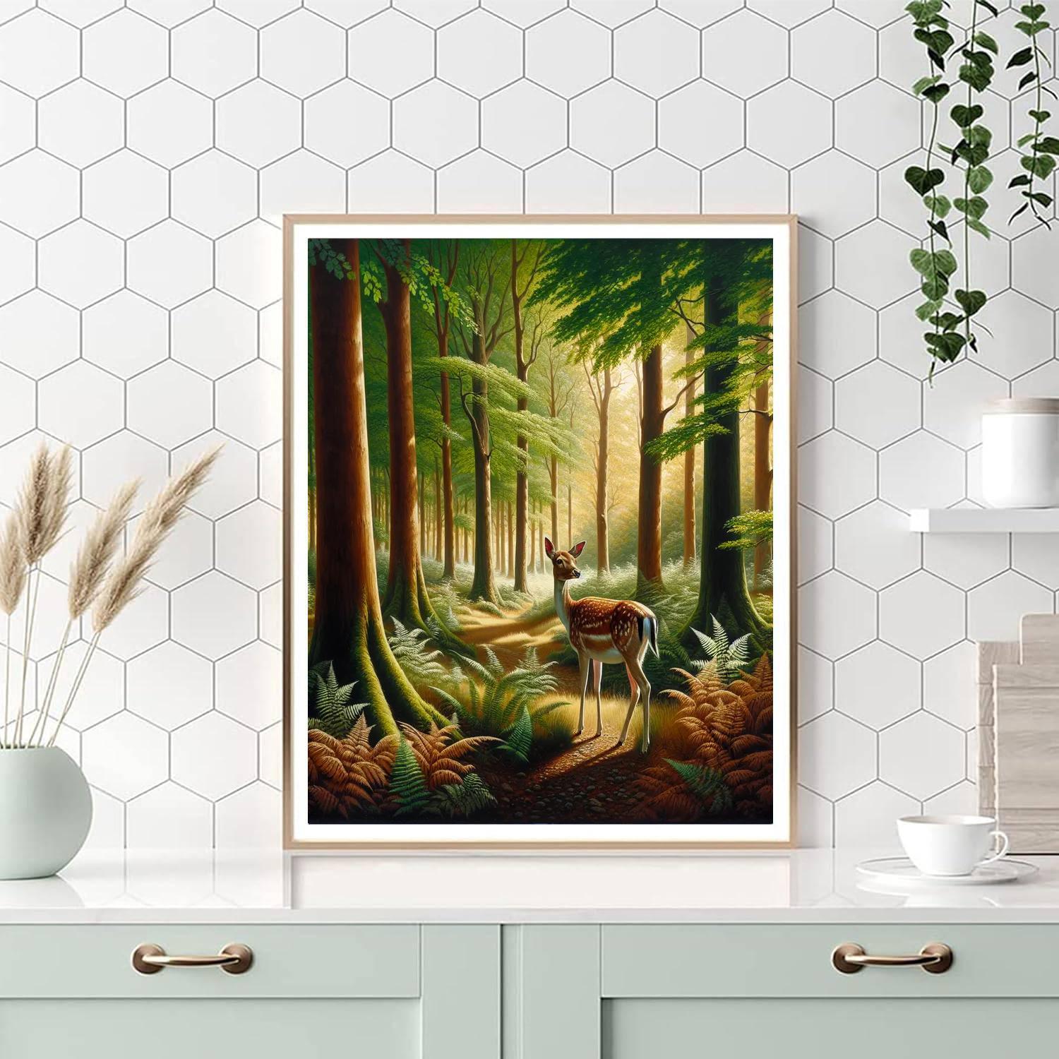 Deer's Woodland Grace DIY Paint By Numbers