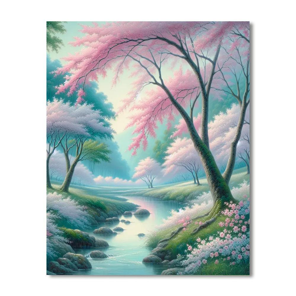 Blossoming Sakura Serenity Paint By Numbers