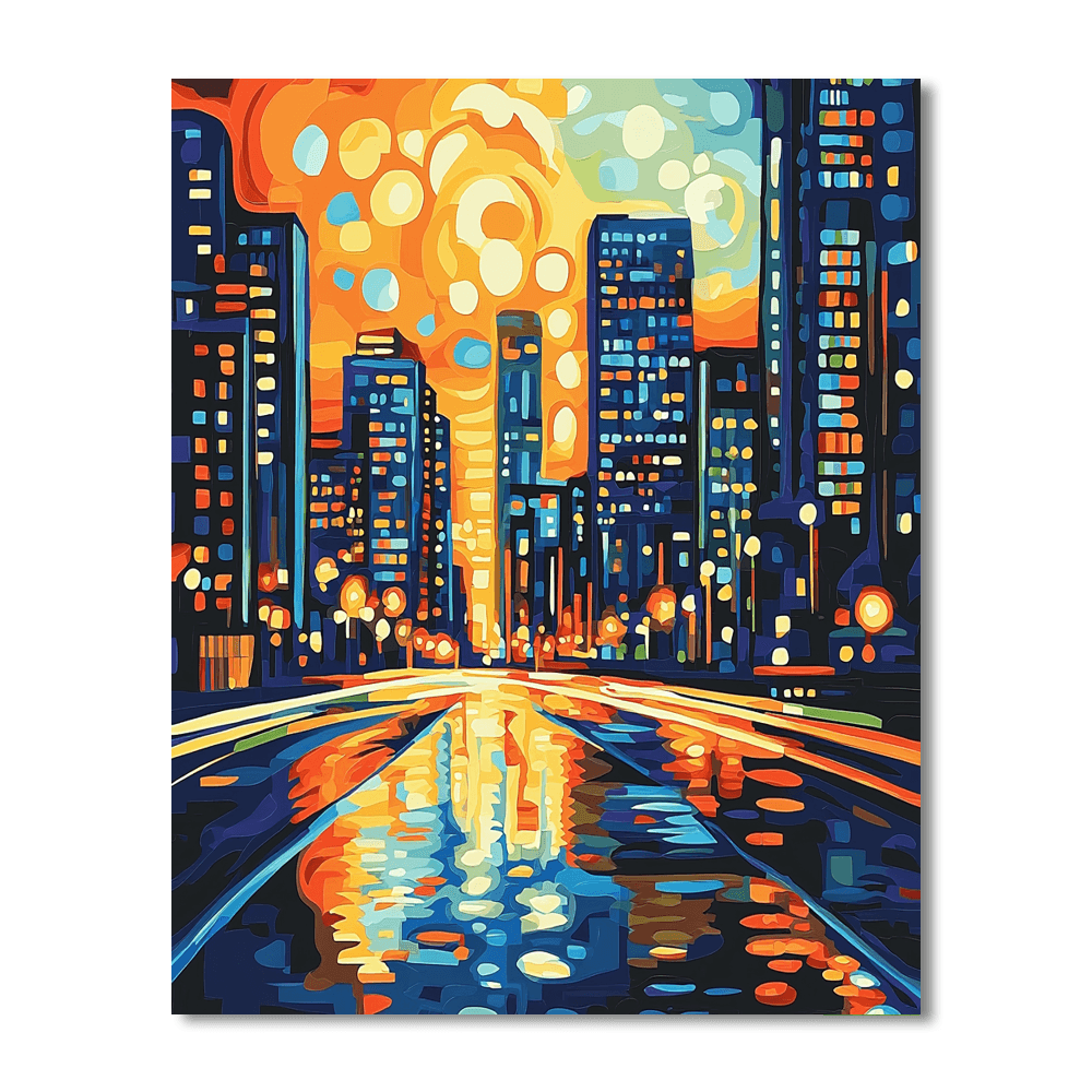 Wassily Kandinsky Inspired Modernist Twilight Boulevard  Paint By Numbers Kits