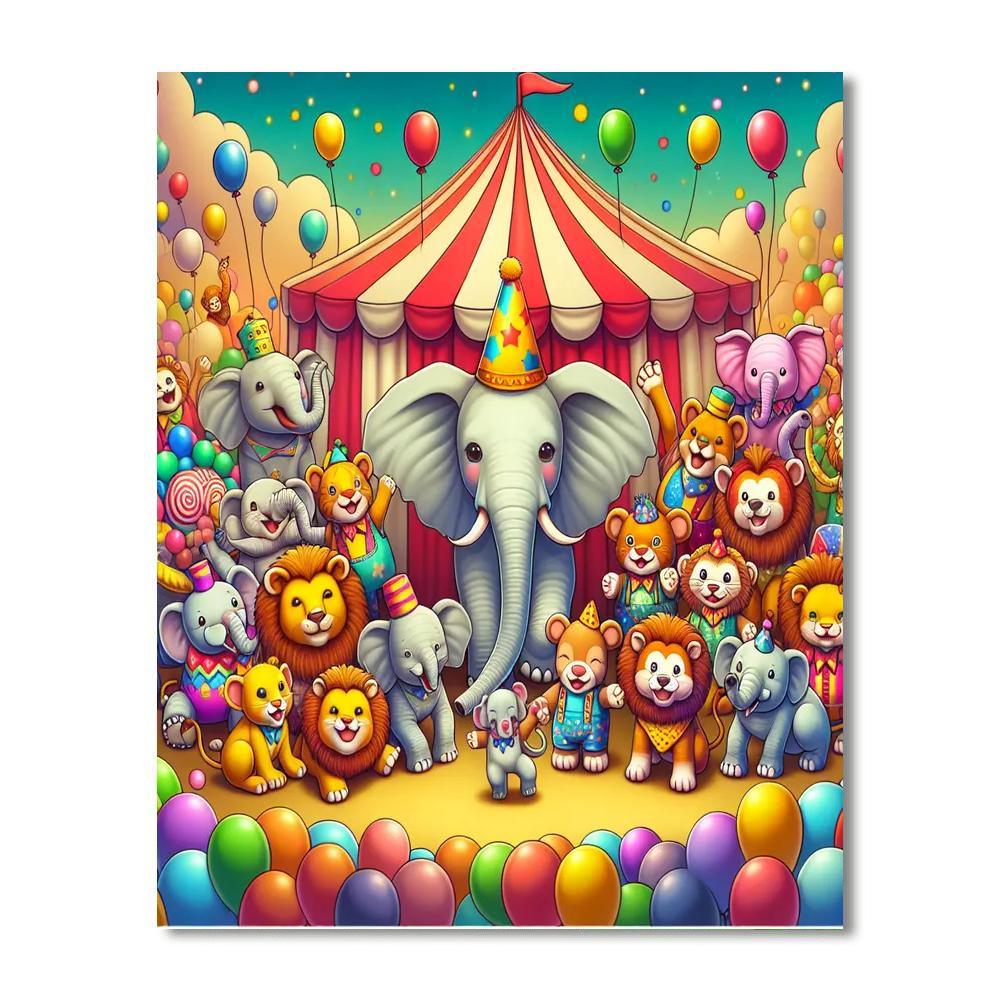 Animal Circus Painting By Numbers Kit