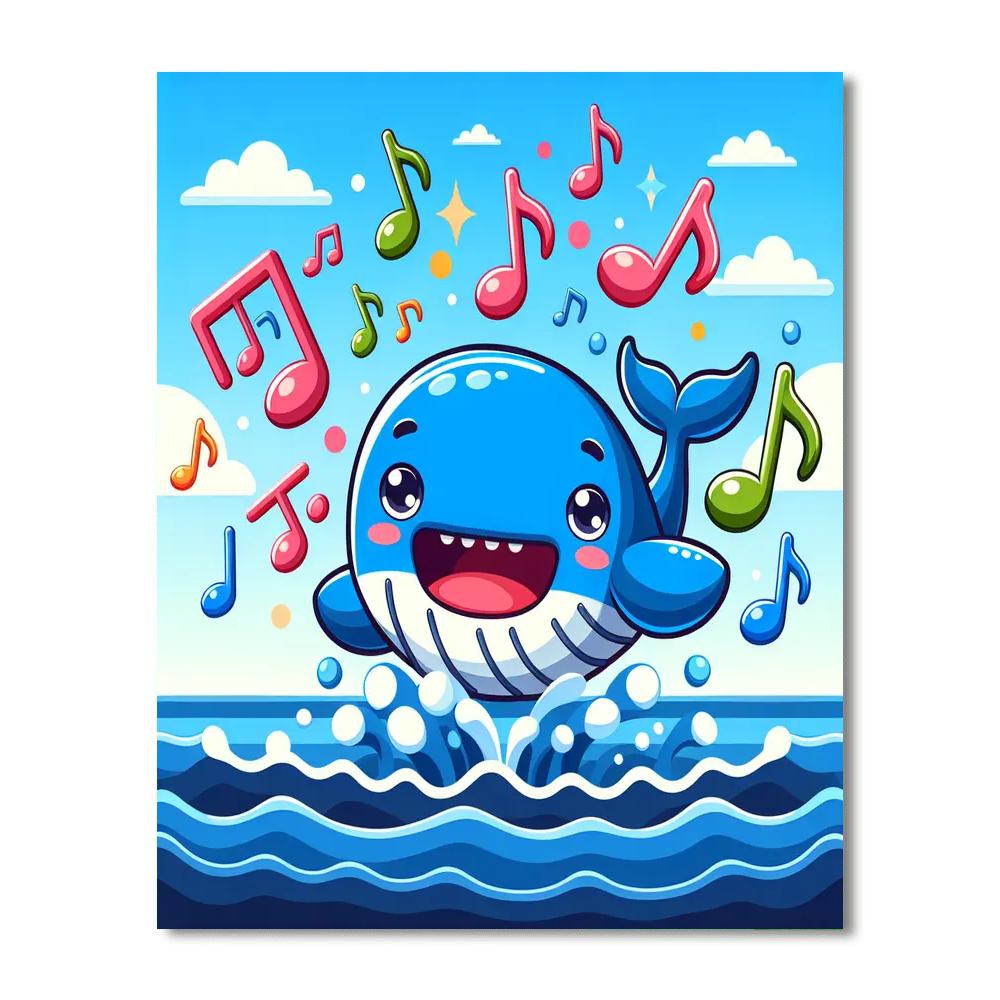 Whale's Splashing Ocean Concert Paint By Numbers Kits