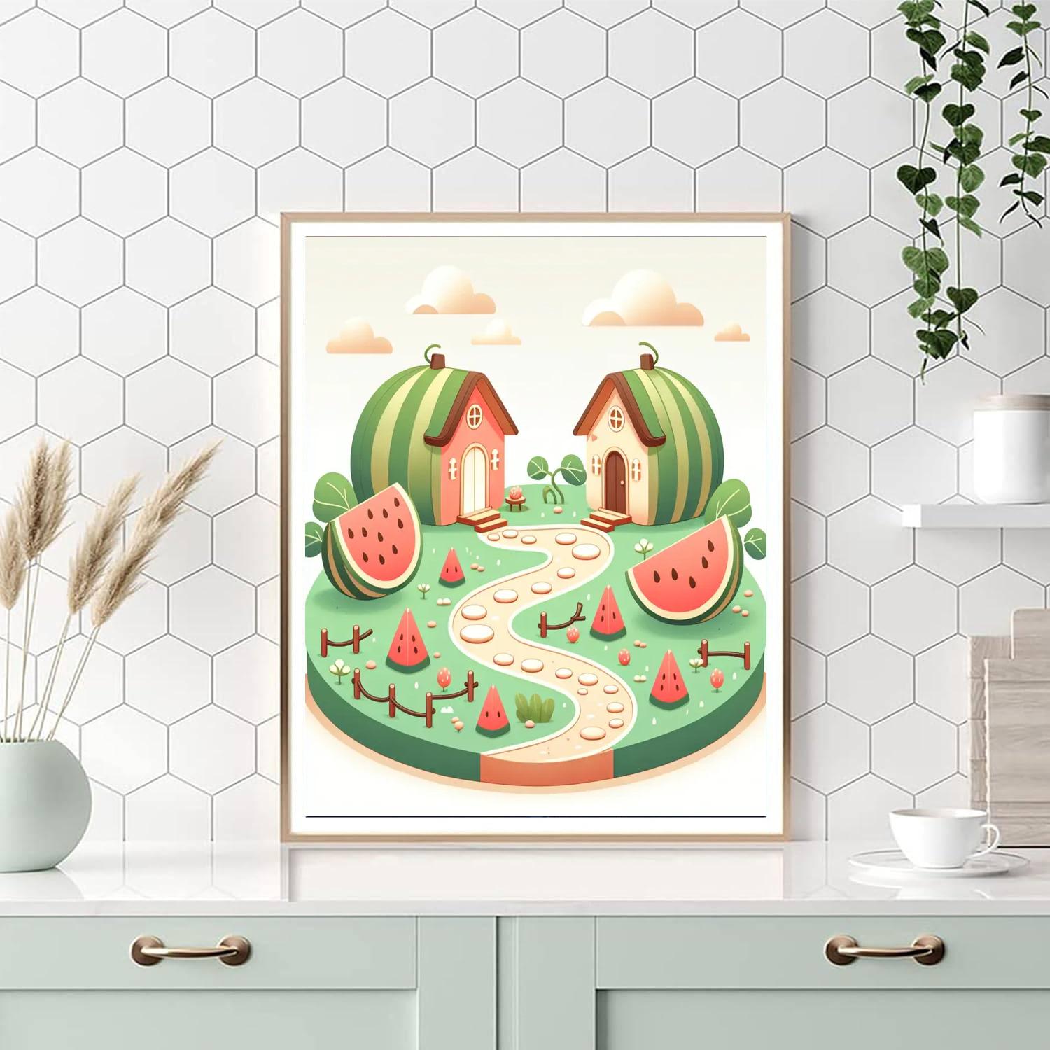 Whimsical Watermelon World Paint By Numbers Art