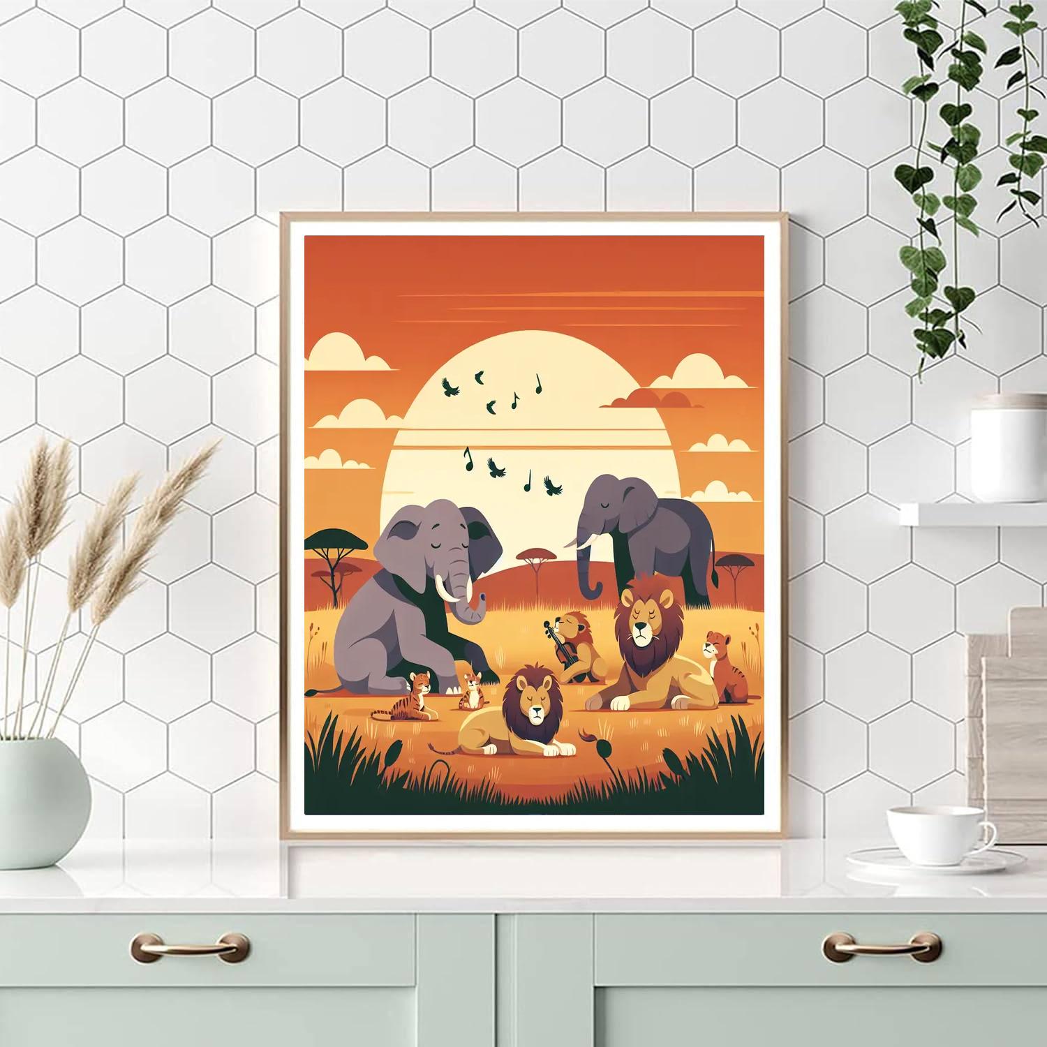 Sunset Safari Serenade Number Painting