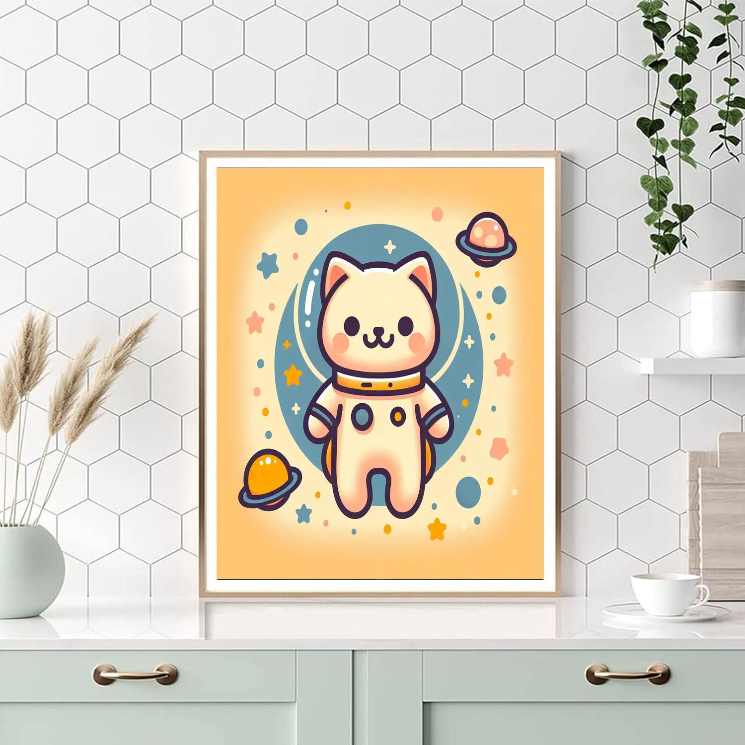 Curious Cat's Cosmos Paint By Numbers Art