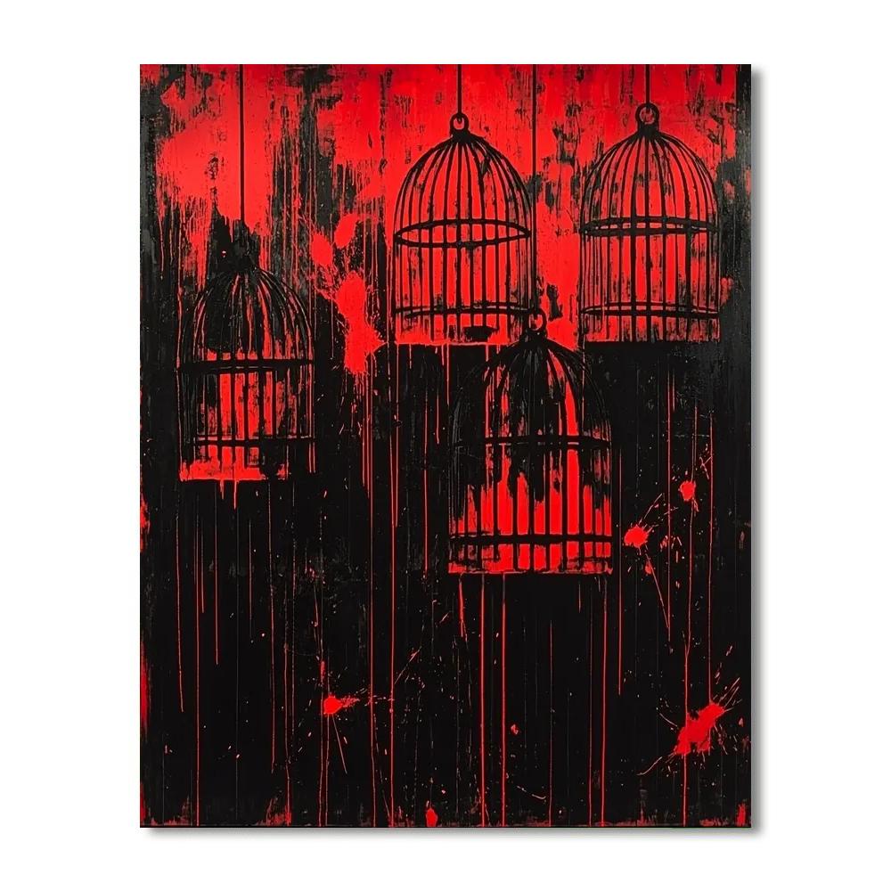 Banksy Inspired Caged Voices  DIY Paint By Numbers