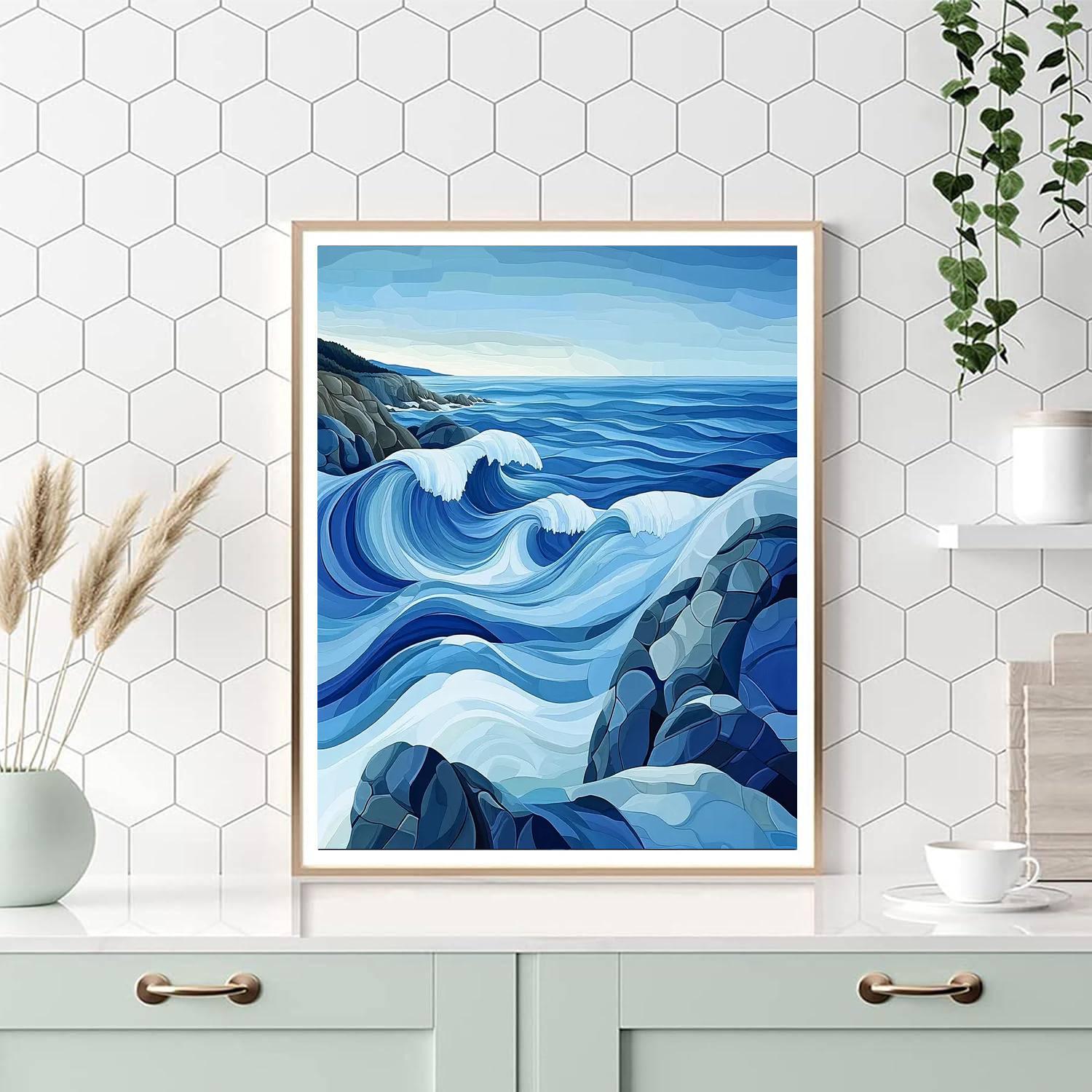 Michelangelo Inspired Sculpted Seas  DIY Paint By Numbers
