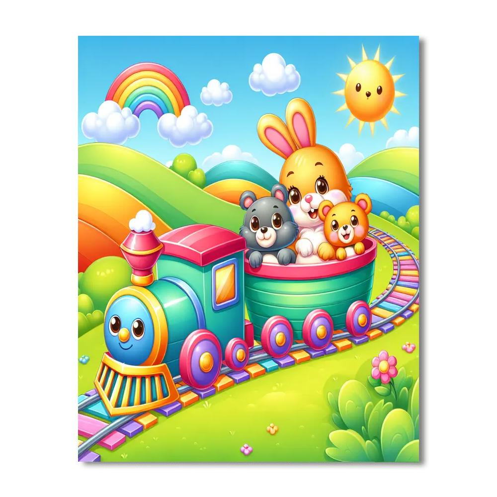 Sweet Dream Train DIY Paint By Numbers