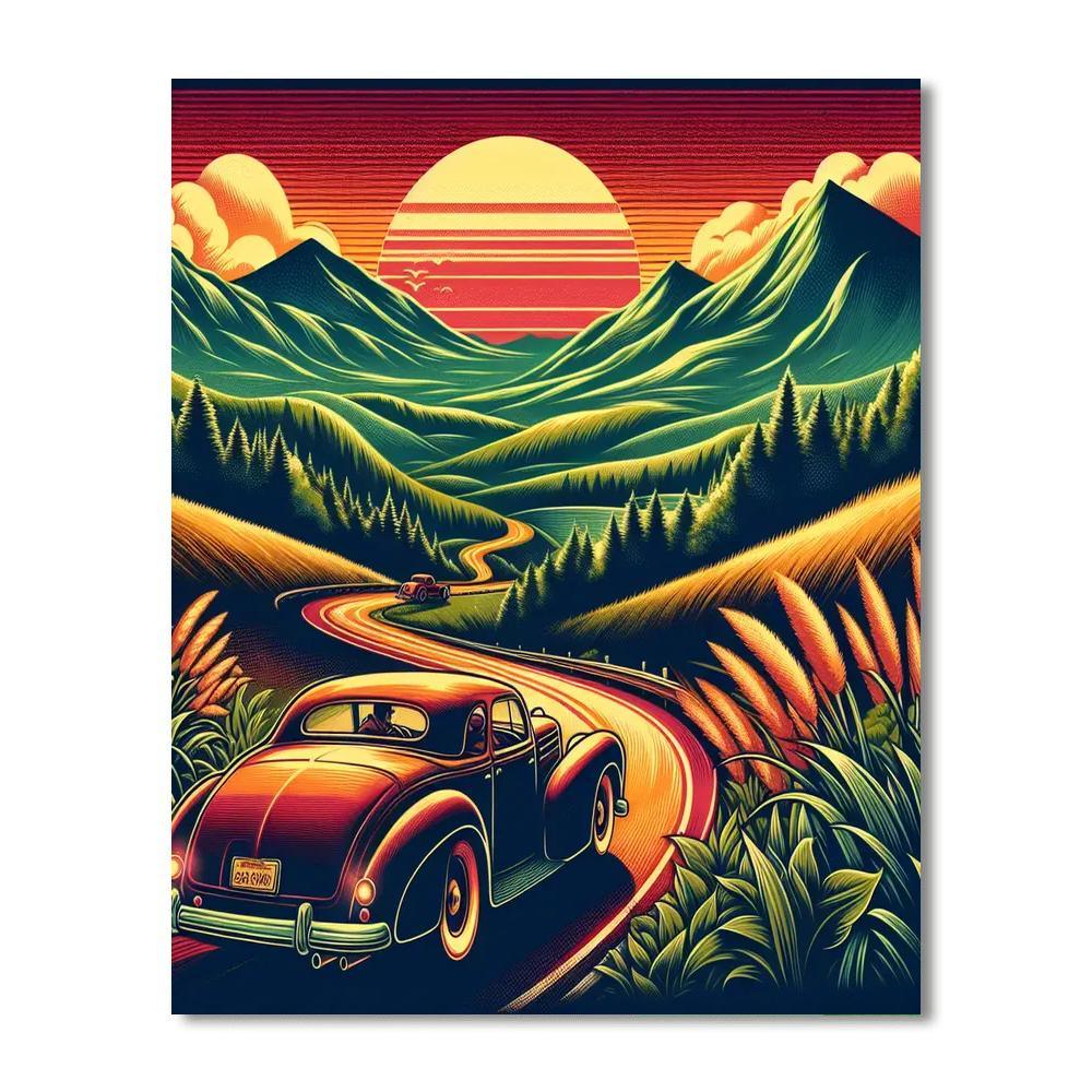 Cinematic Road Trip Memories Paint By Numbers Art