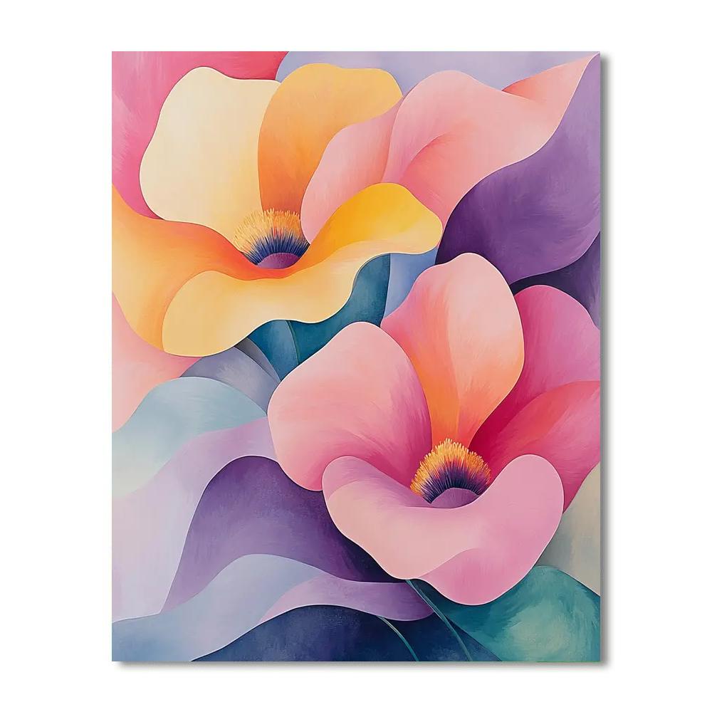 Georgia O'Keeffe Inspired Fantasy Flower Field  Paint By Numbers