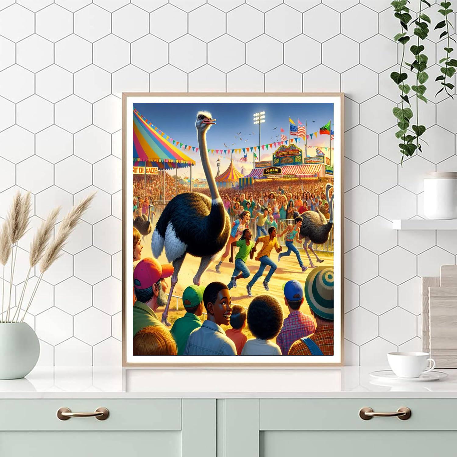 Ostrich Festival Painting By Numbers Kit