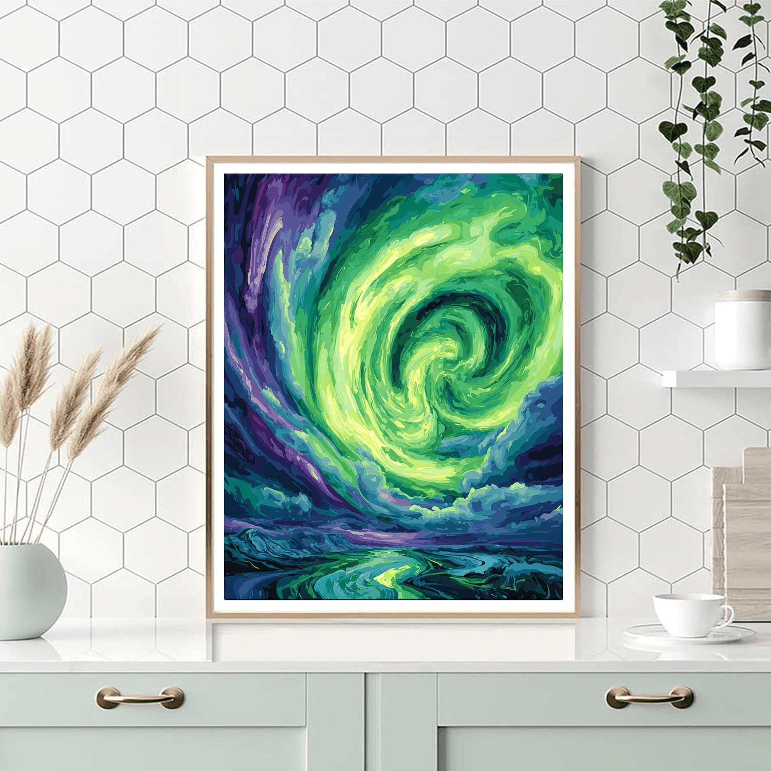 Edvard Munch Inspired Munch's Vibrant Aurora Borealis  Paint By Numbers Art
