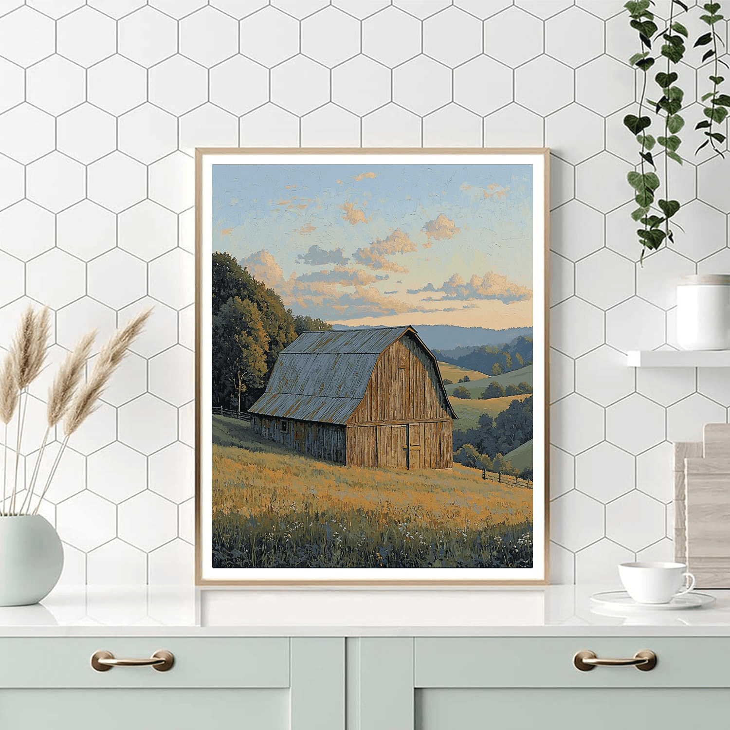 Andrew Wyeth Inspired Charming Rustic Barn Landscape  Paint By Numbers