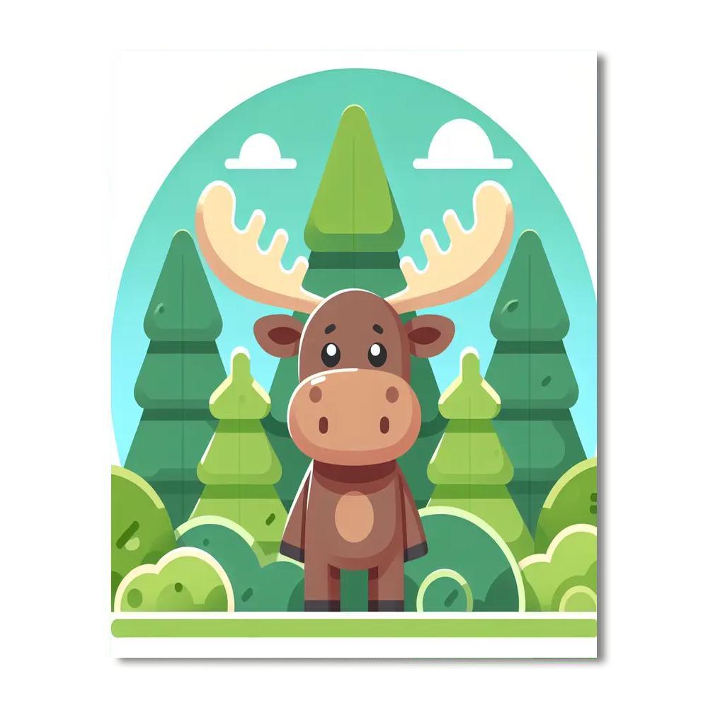 Merry Moose Gathering Paint By Number