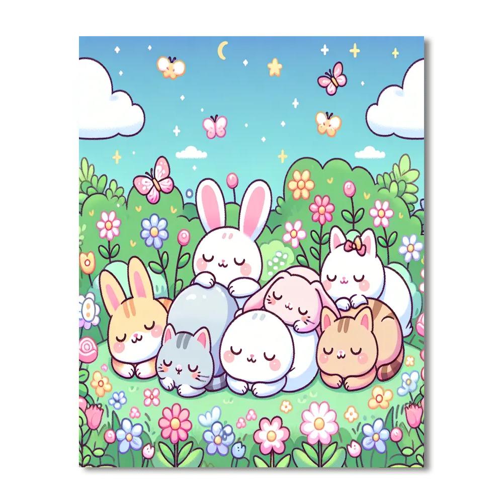 Dreamy Sleepy Animals Numbered Painting Kits