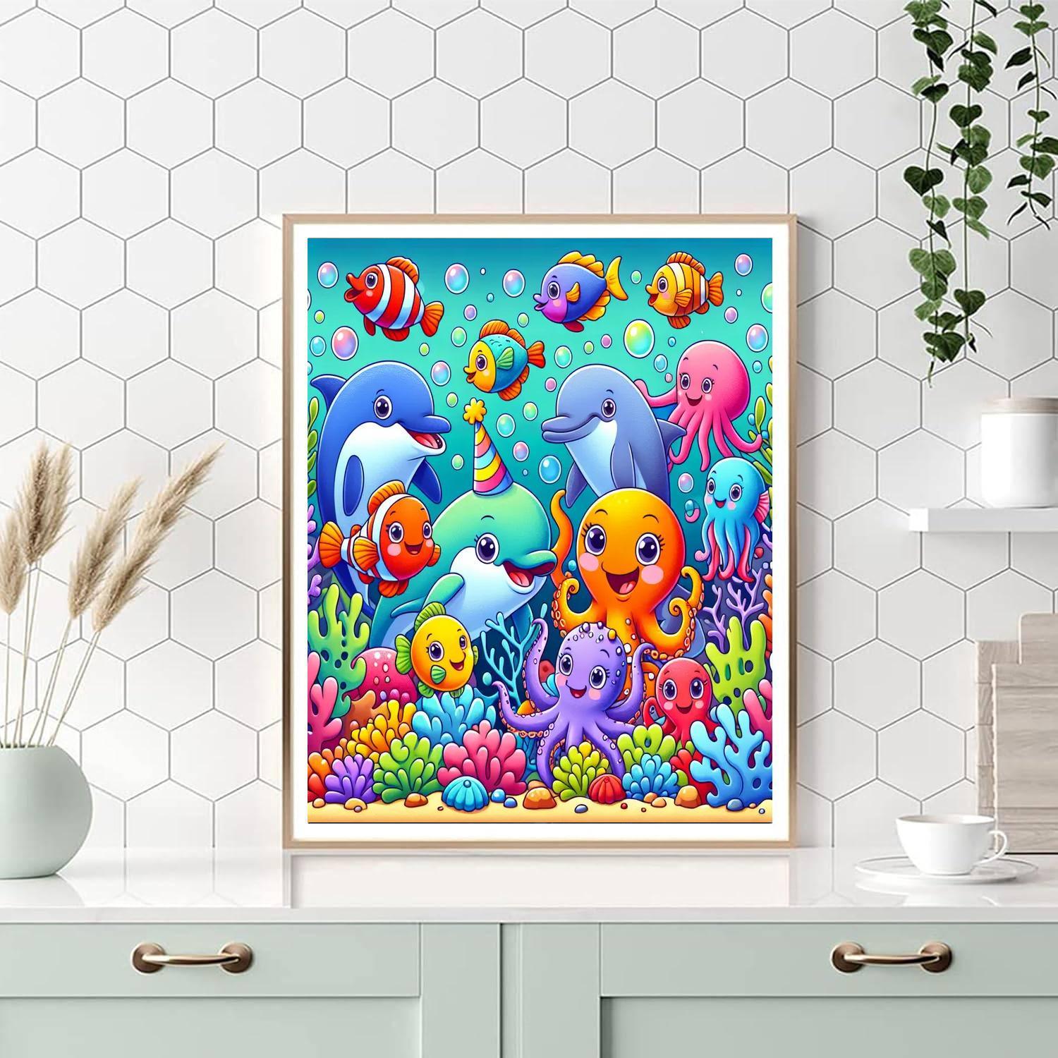 Funky Underwater Party Painting By Numbers Kit