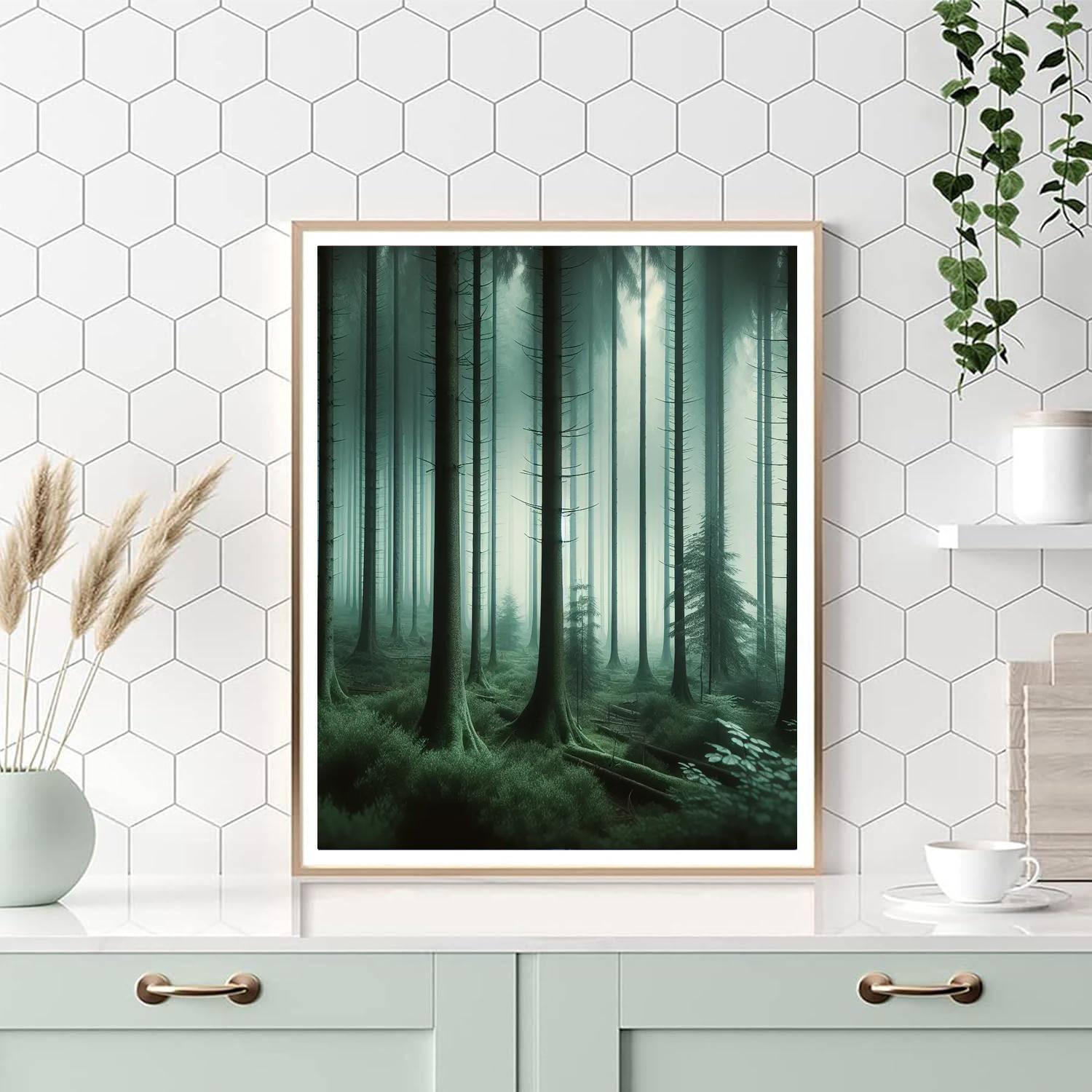 Enigmatic Foggy Forest Numbered Painting Kits