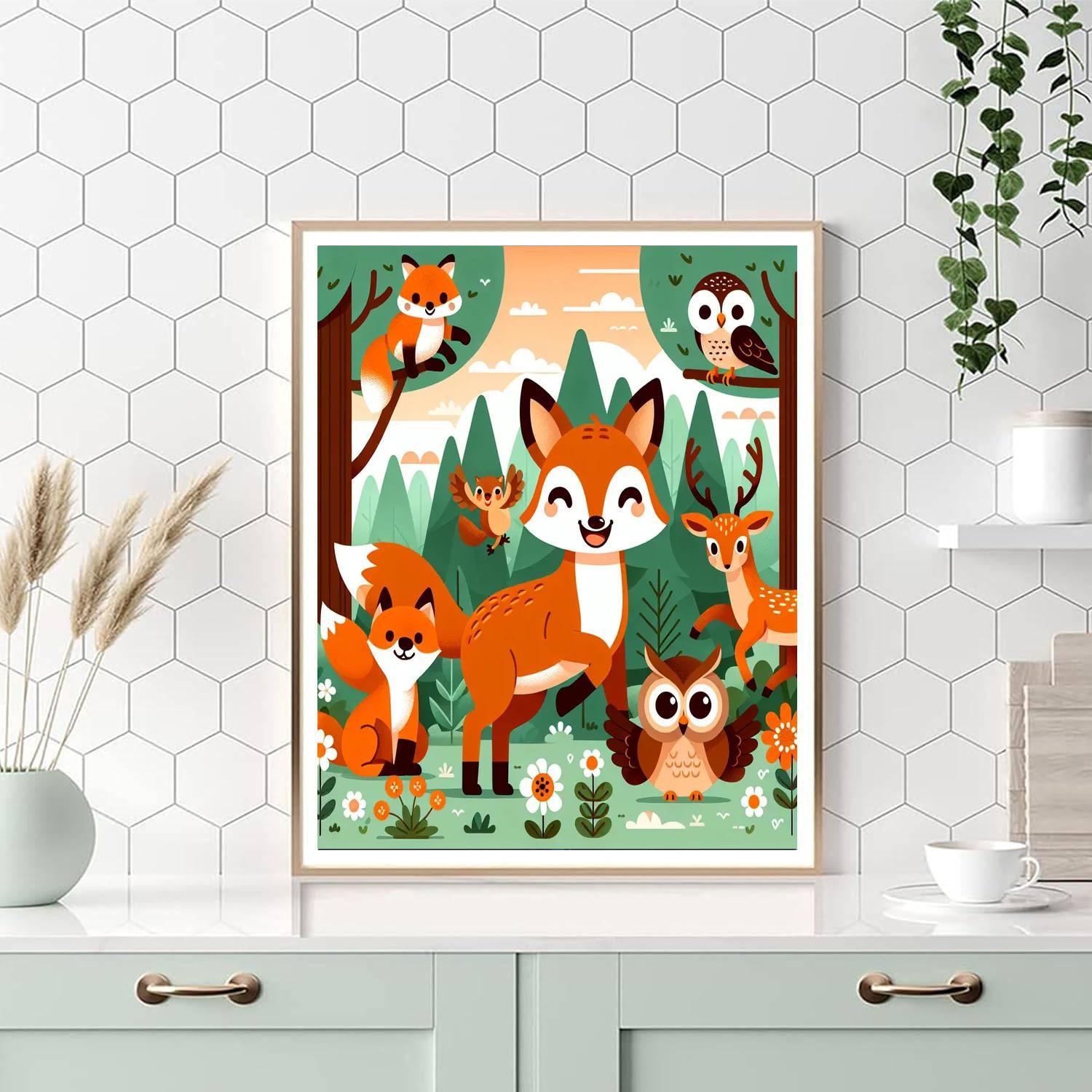 Cozy Woodland Creatures Paint By Numbers