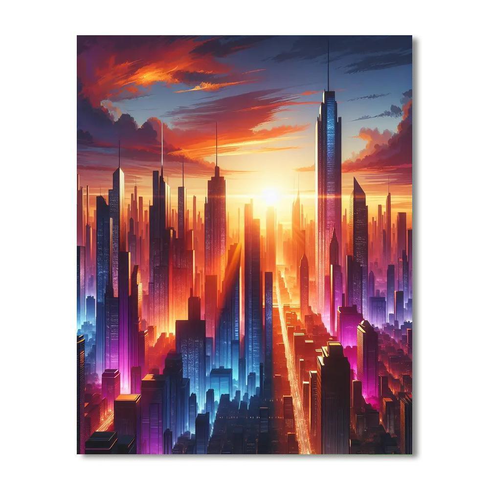 Dynamic Urban Cityscape Paint By Color