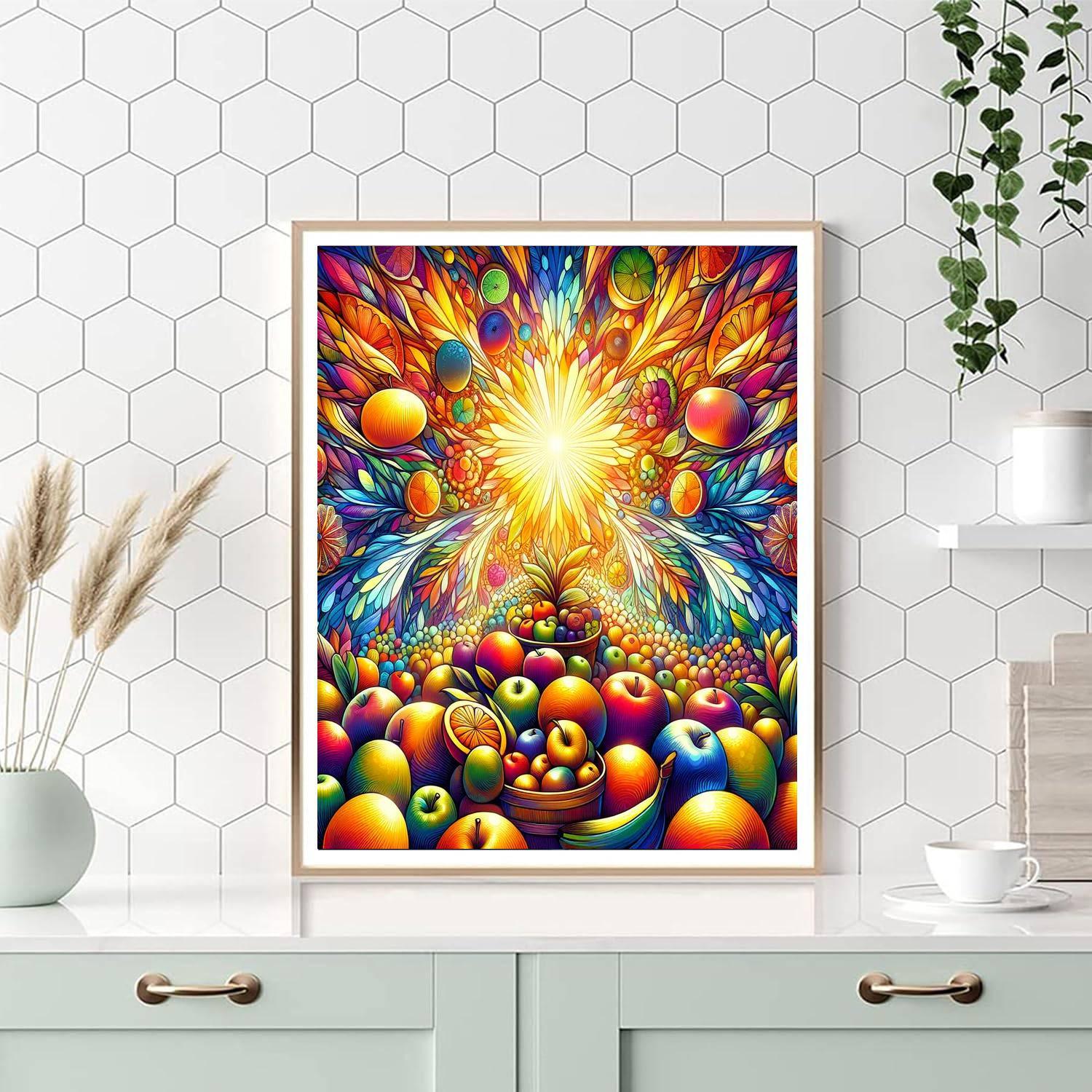 Lively Fruit Stand Paint By Numbers Art