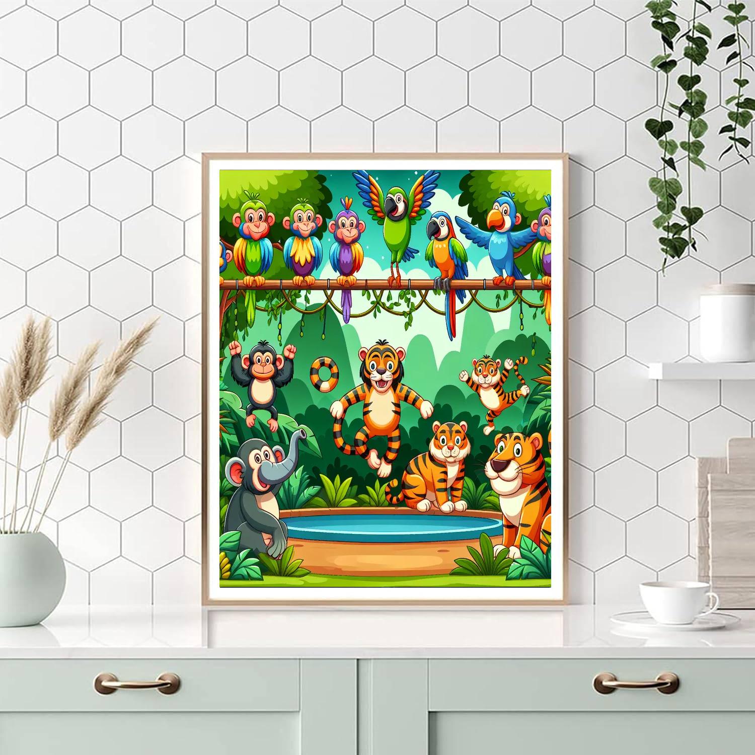 Joyful Jungle Gymnastics Painting Number Kit