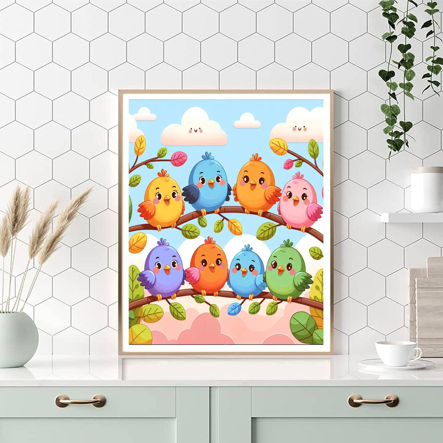 Colorful Bird Watchers Paint By Numbers