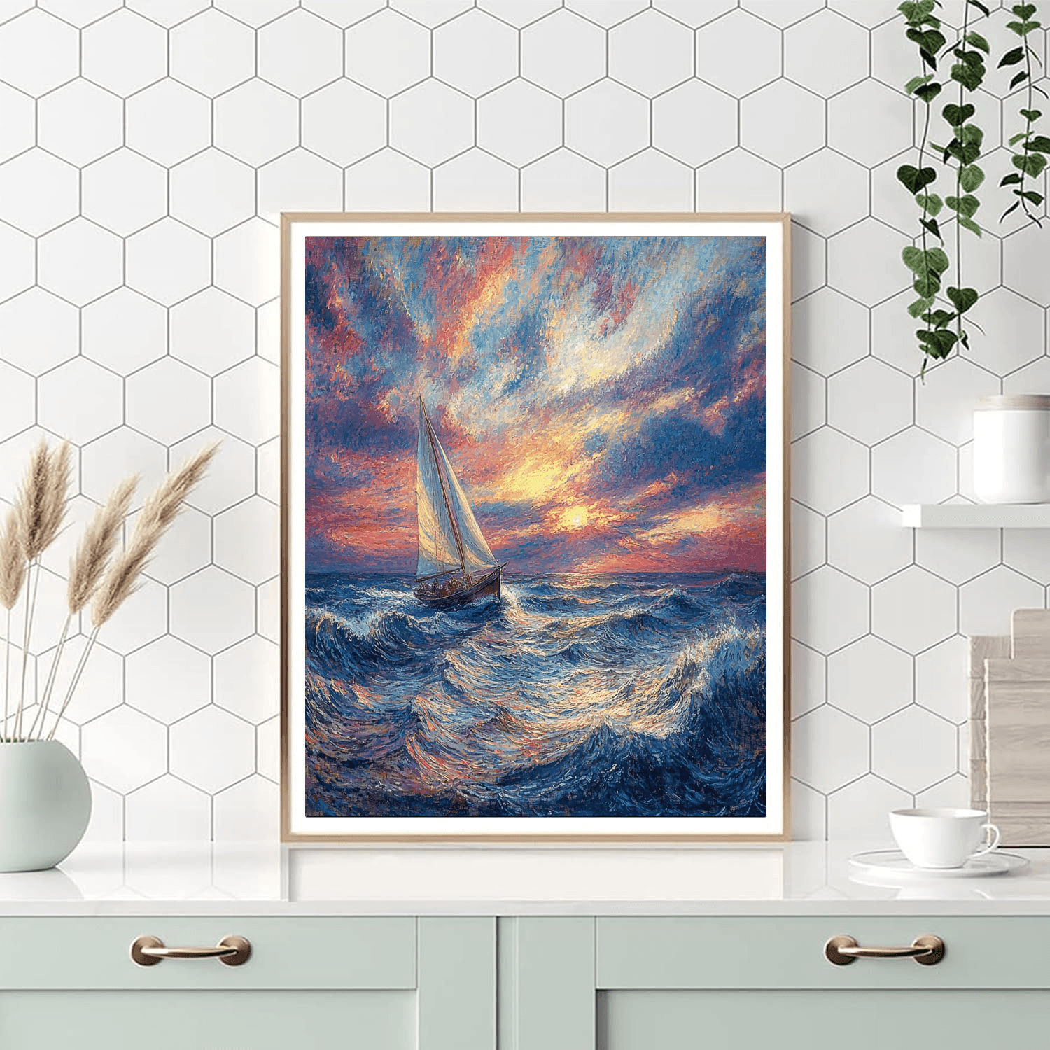 J.M.W. Turner Inspired Vintage Voyage  DIY Paint By Numbers