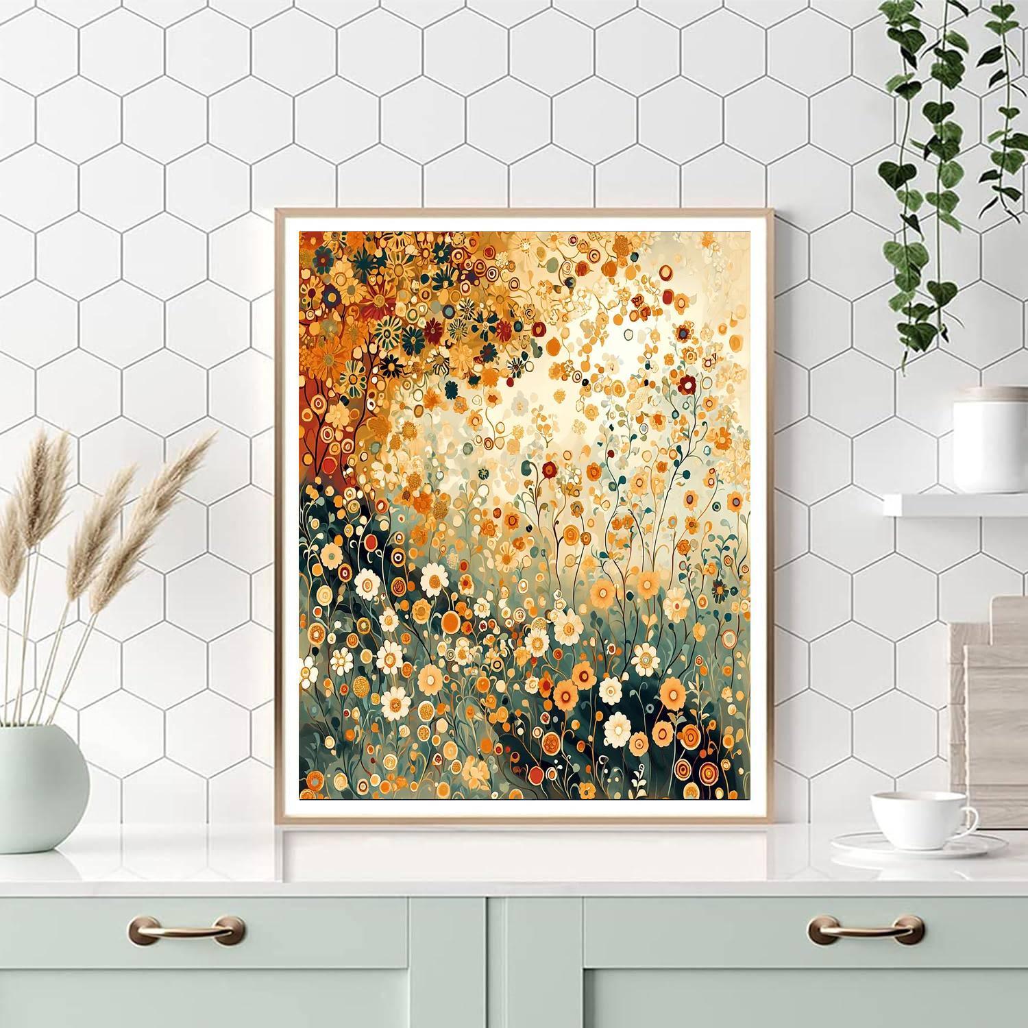 Gustav Klimt Inspired Luminous Garden Harmony  DIY Paint By Numbers