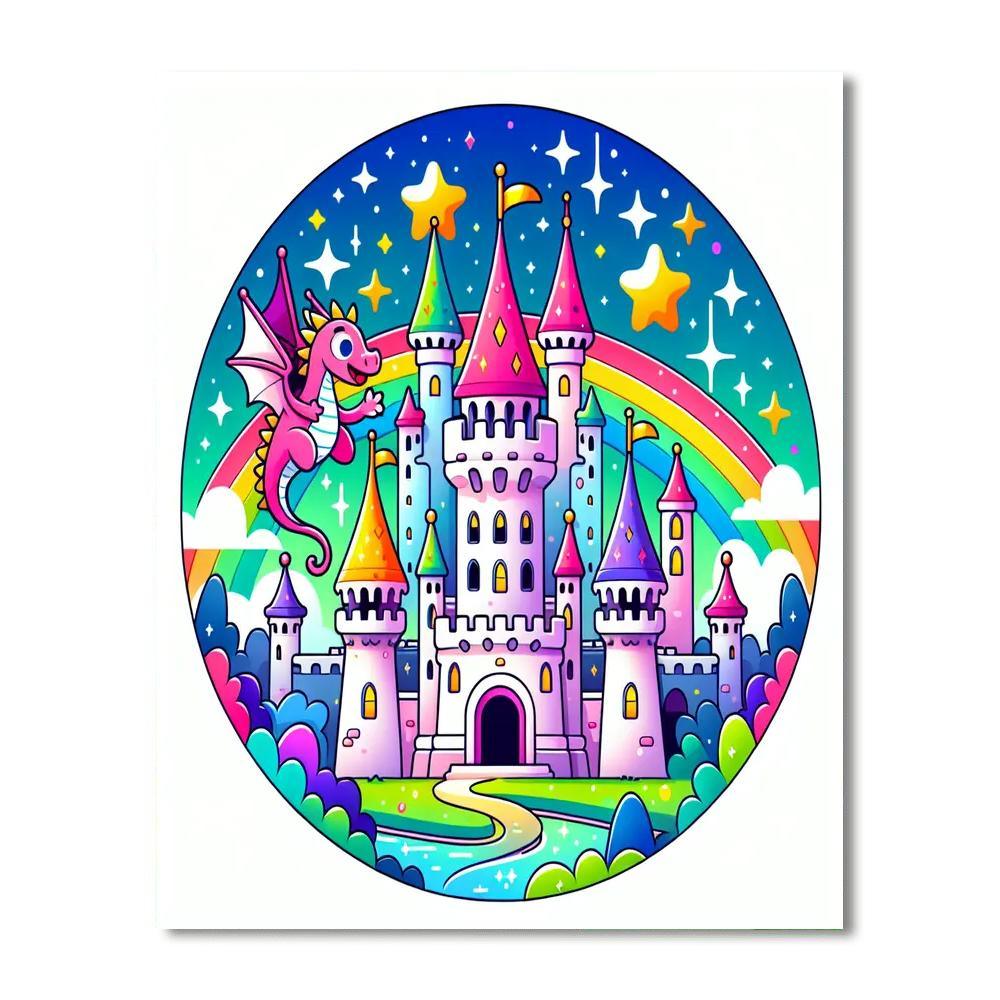 Gleeful Fairy Tale Castle DIY Paint By Numbers